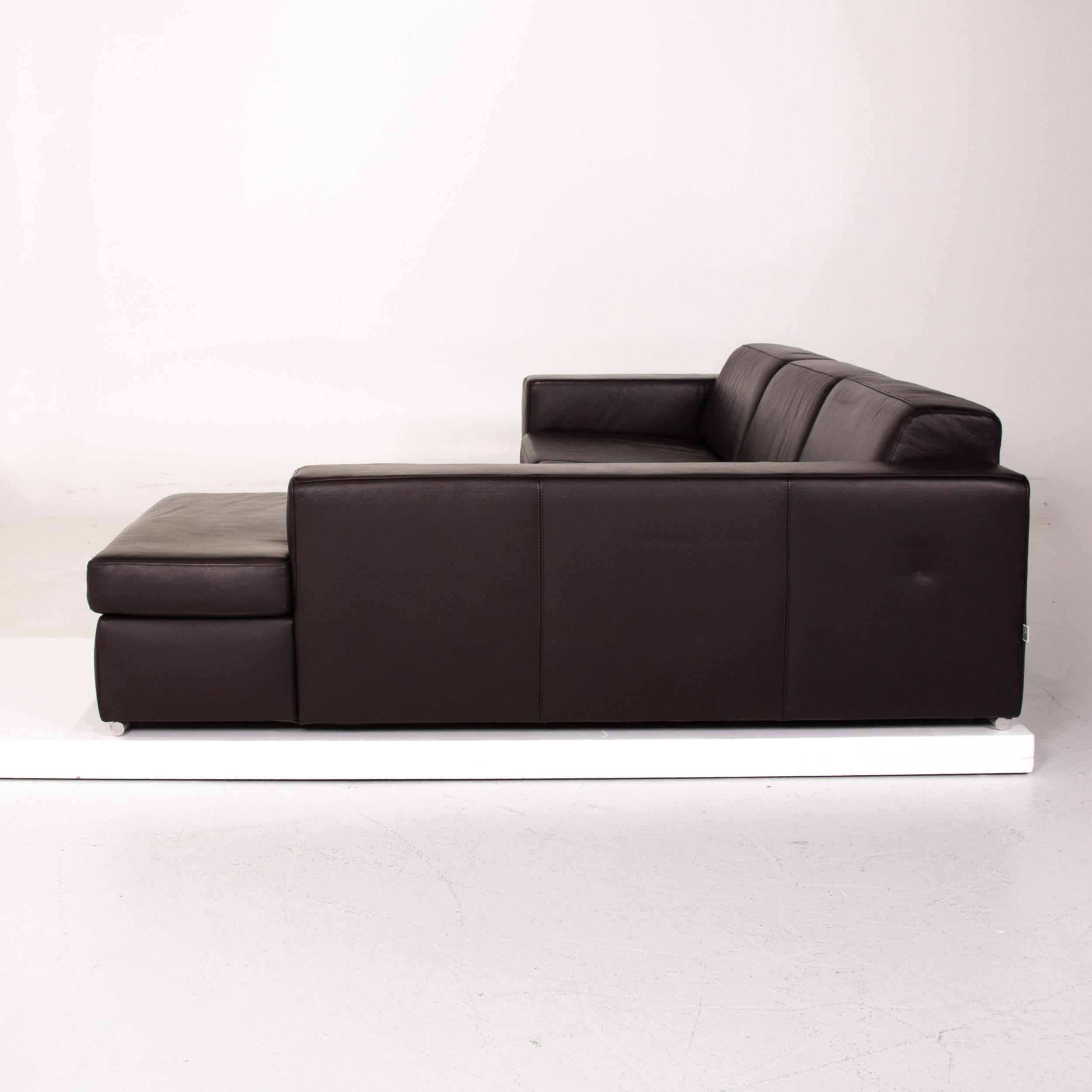 Ewald Schillig Leather Corner Sofa Dark Brown Sofa Couch 5