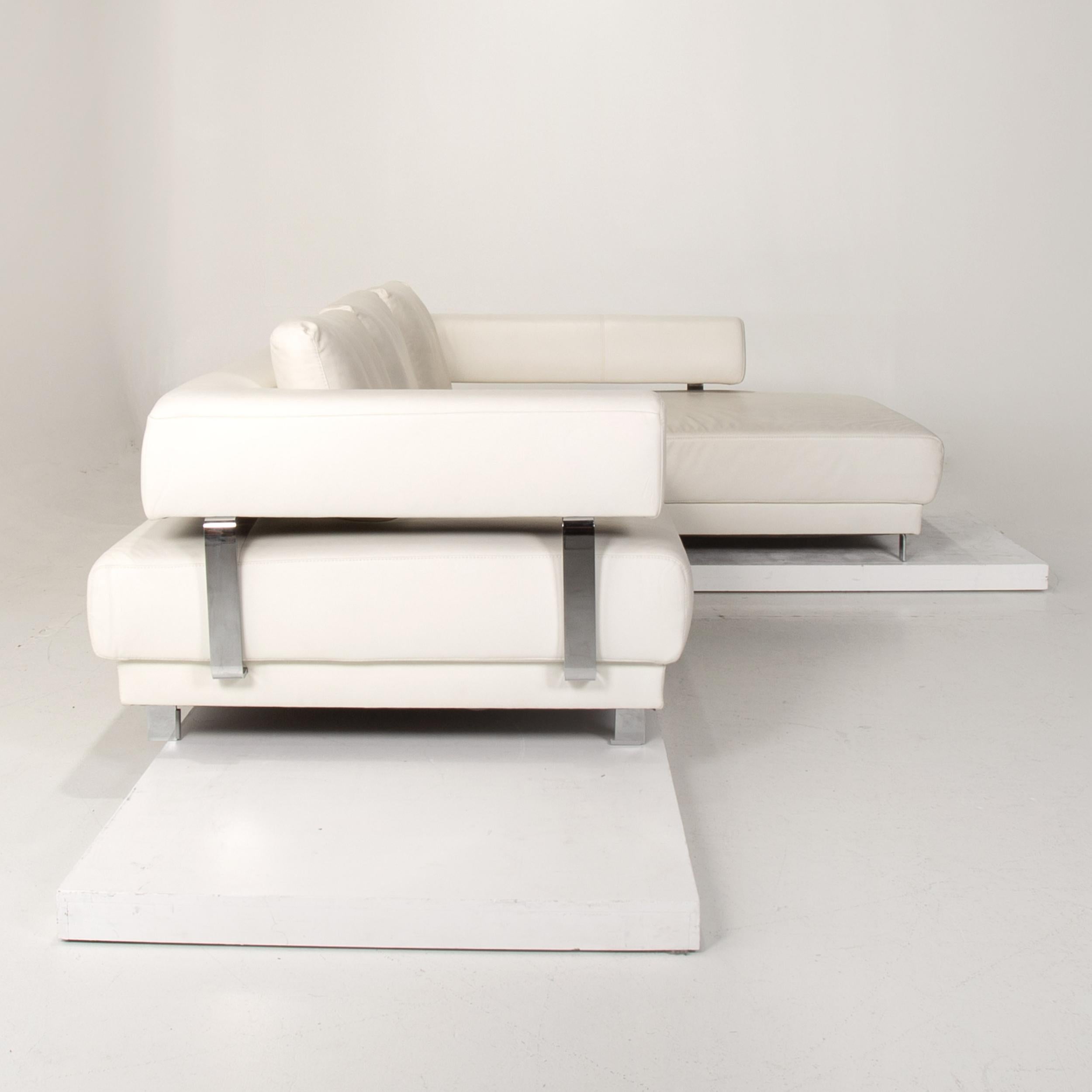 Ewald Schillig Leather Corner Sofa White Sofa Couch 4