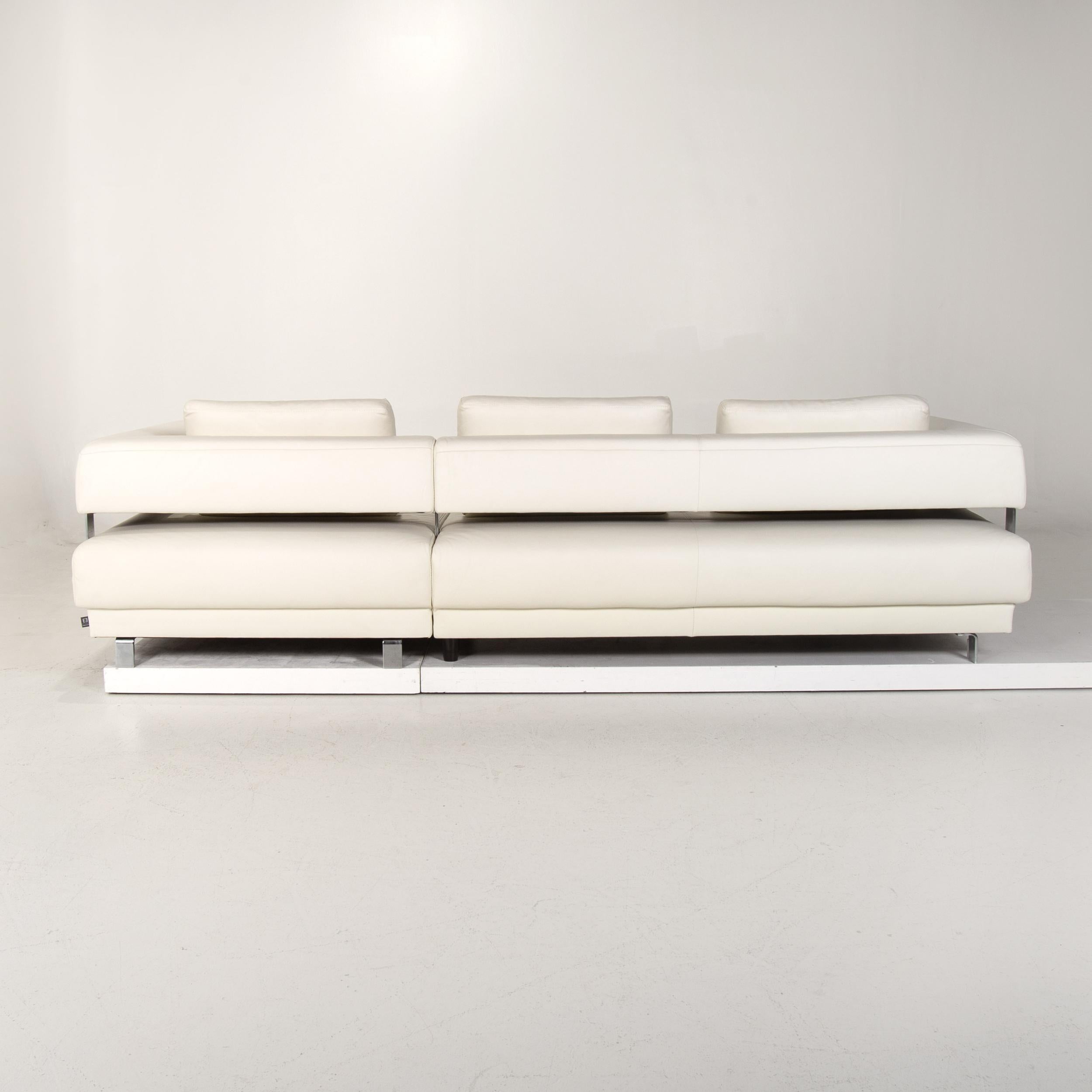 Ewald Schillig Leather Corner Sofa White Sofa Couch 5