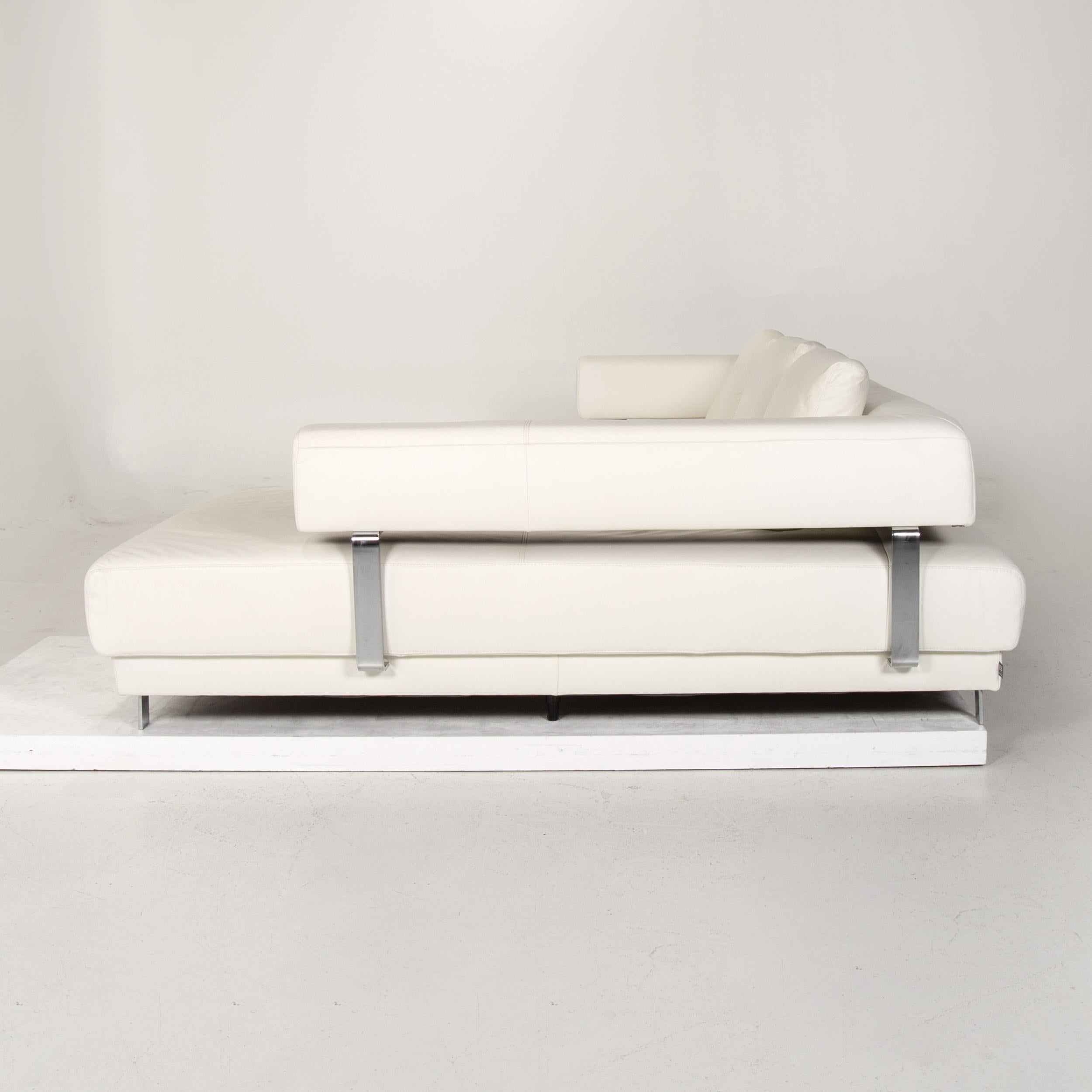 Ewald Schillig Leather Corner Sofa White Sofa Couch 6