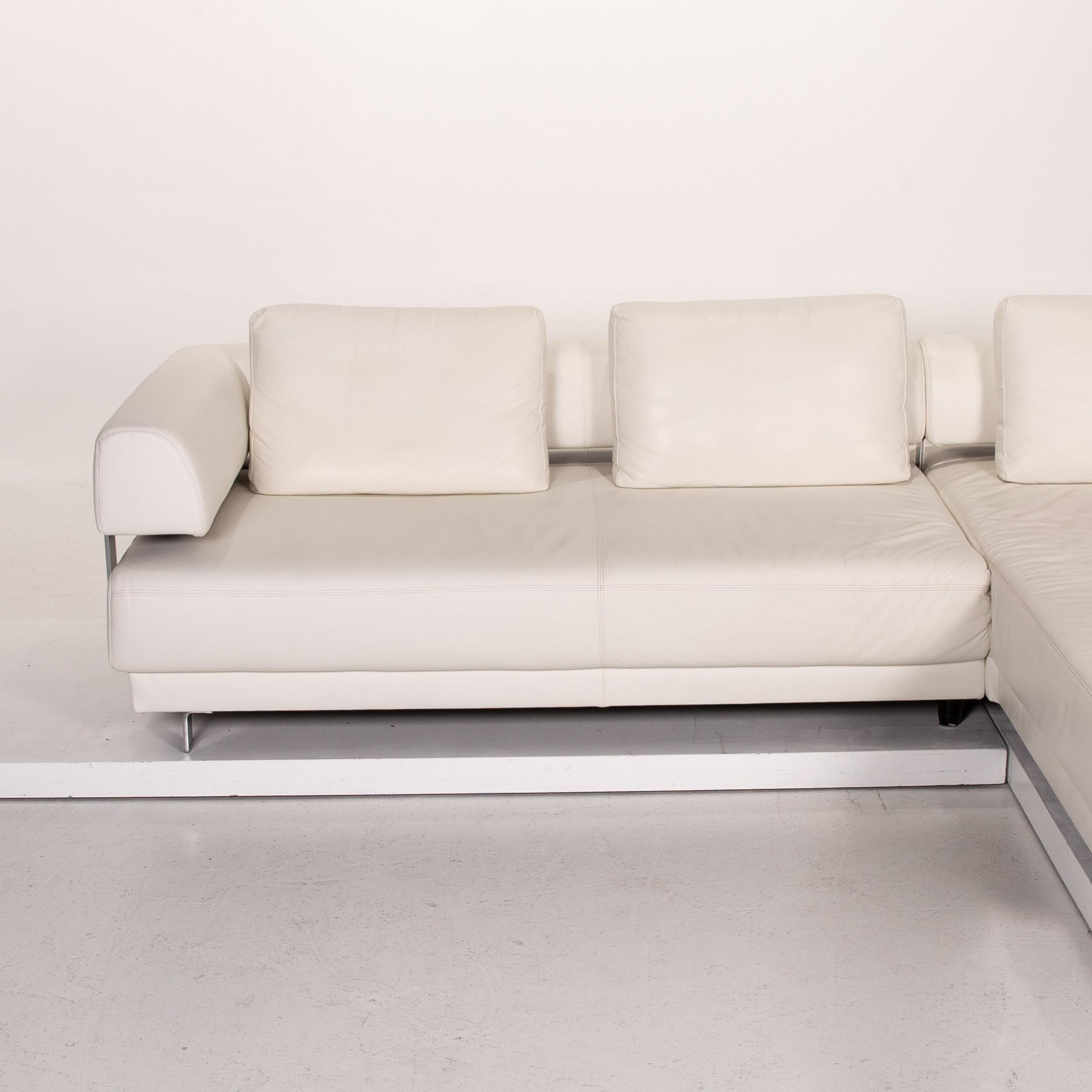 Ewald Schillig Leather Corner Sofa White Sofa Couch 2