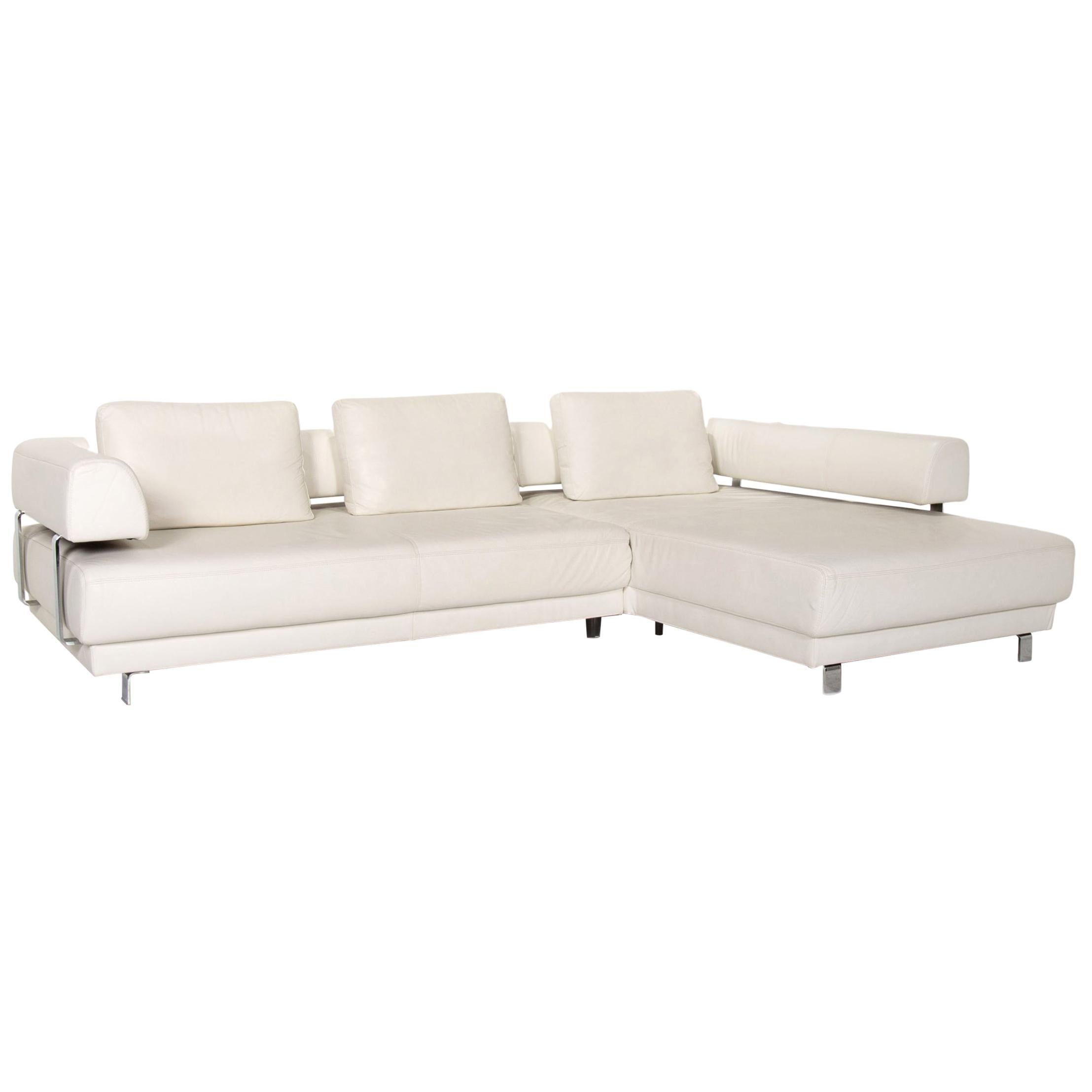 Ewald Schillig Leather Corner Sofa White Sofa Couch