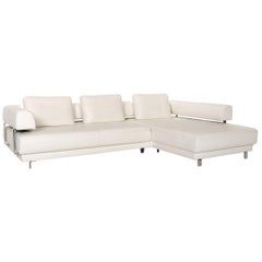 Ewald Schillig Leather Corner Sofa White Sofa Couch