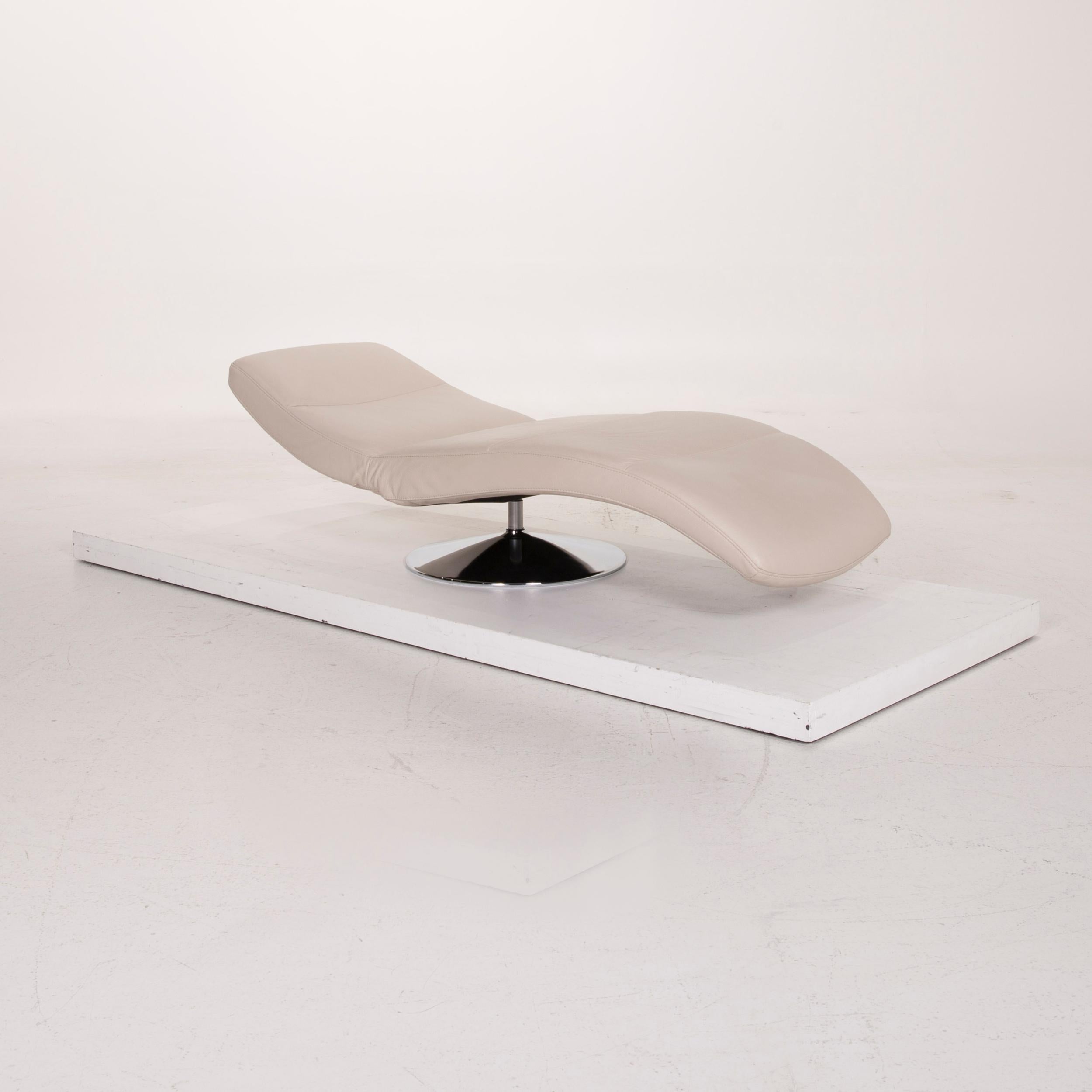 Ewald Schillig Leather Lounger Beige Relaxation Function 1