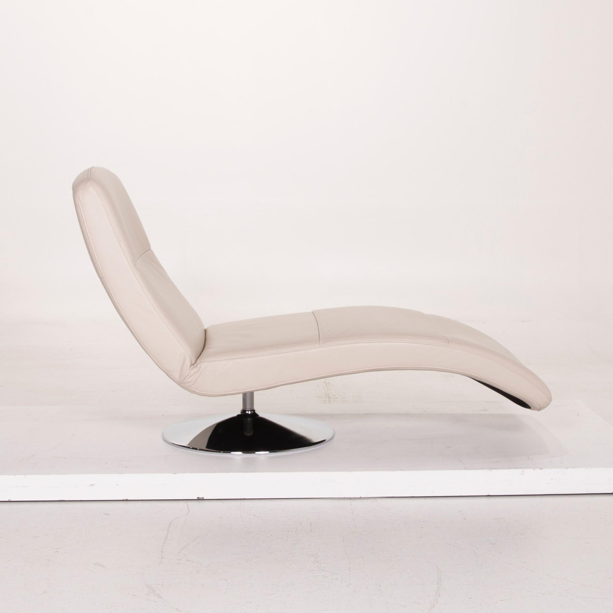Ewald Schillig Leather Lounger Beige Relaxation Function 3