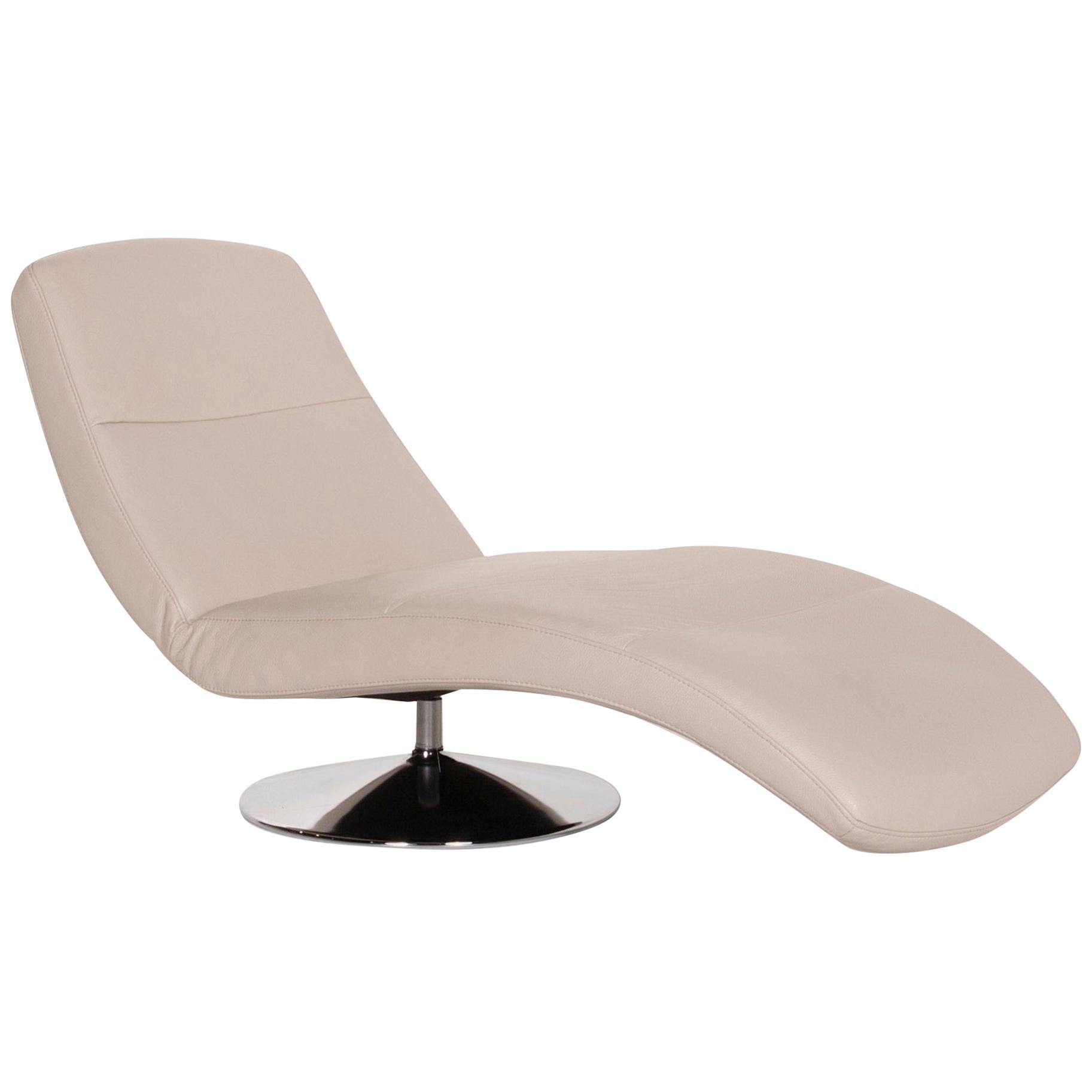 Ewald Schillig Leather Lounger Beige Relaxation Function