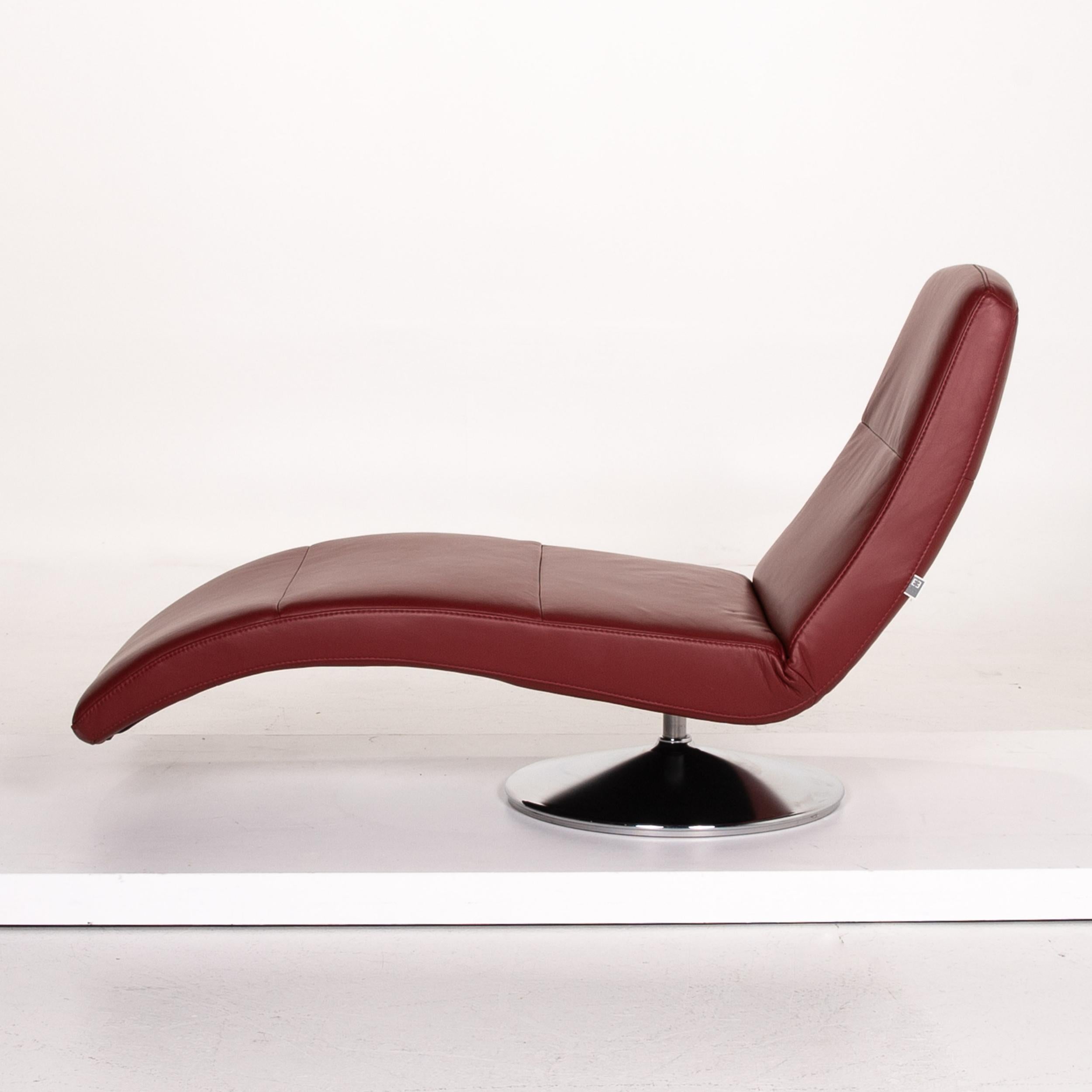 Ewald Schillig Leather Lounger Red Relax Lounger Relax Function Function Relax For Sale 5