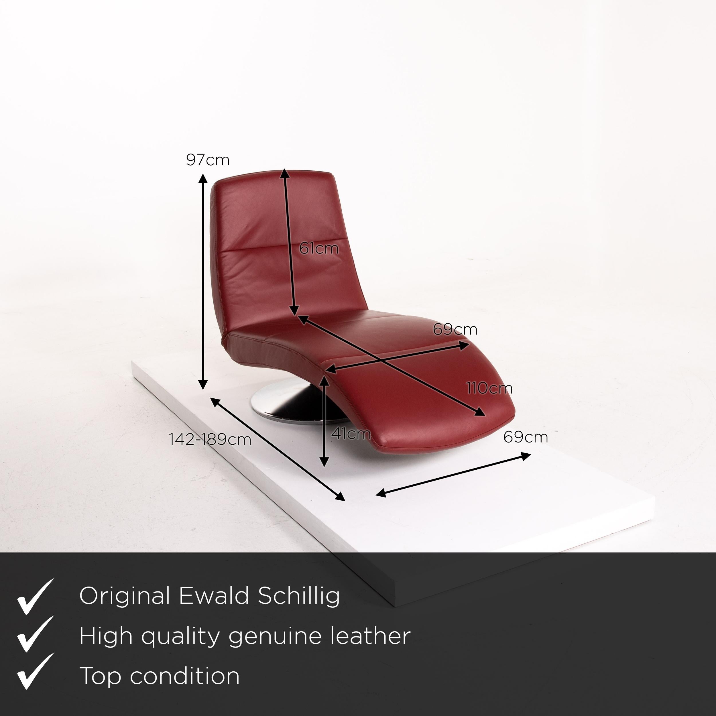 We present to you an Ewald Schillig leather lounger red relax lounger relax function function relax.
   
 

 Product measurements in centimeters:
 

Depth 142
Width 69
Height 97
Seat height 41
Seat depth 110
Seat width 69
Back height