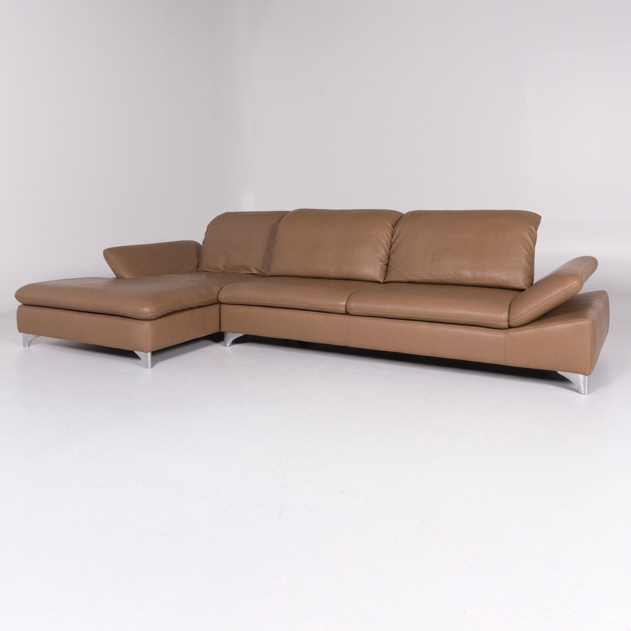 We bring to you an Ewald Schillig leather sofa beige corner sofa.
 
 Product measurements in centimeters:
 
Depth 109
Width 174
Height 94
Seat-height 41
Rest-height 51
Seat-depth 54
Seat-width 255
Back-height 46.
 