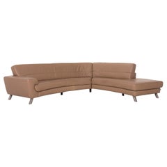 Ewald Schillig Leather Sofa Beige Corner Sofa