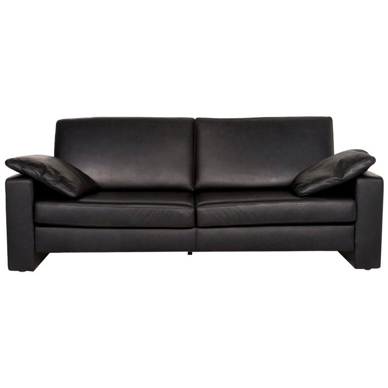 Ewald Schillig Leather Sofa Black Three-Seat Couch at 1stDibs | ewald  schillig sofa price, ewald schillig sofas