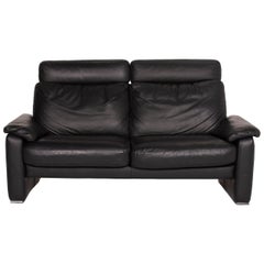 Ewald Schillig Leather Sofa Black Two-Seat