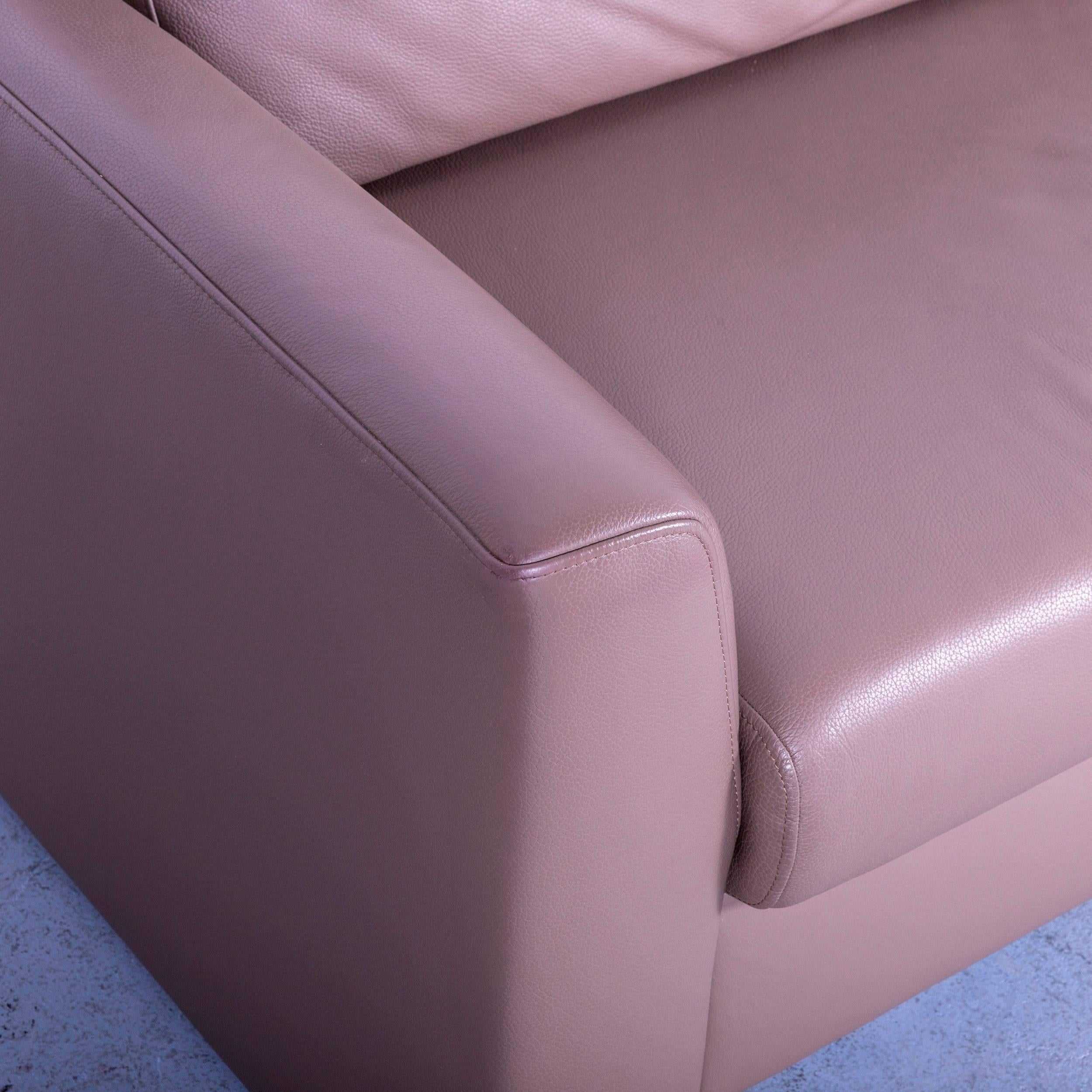 Ewald Schillig Leather Sofa Brown Three-Seat For Sale 2