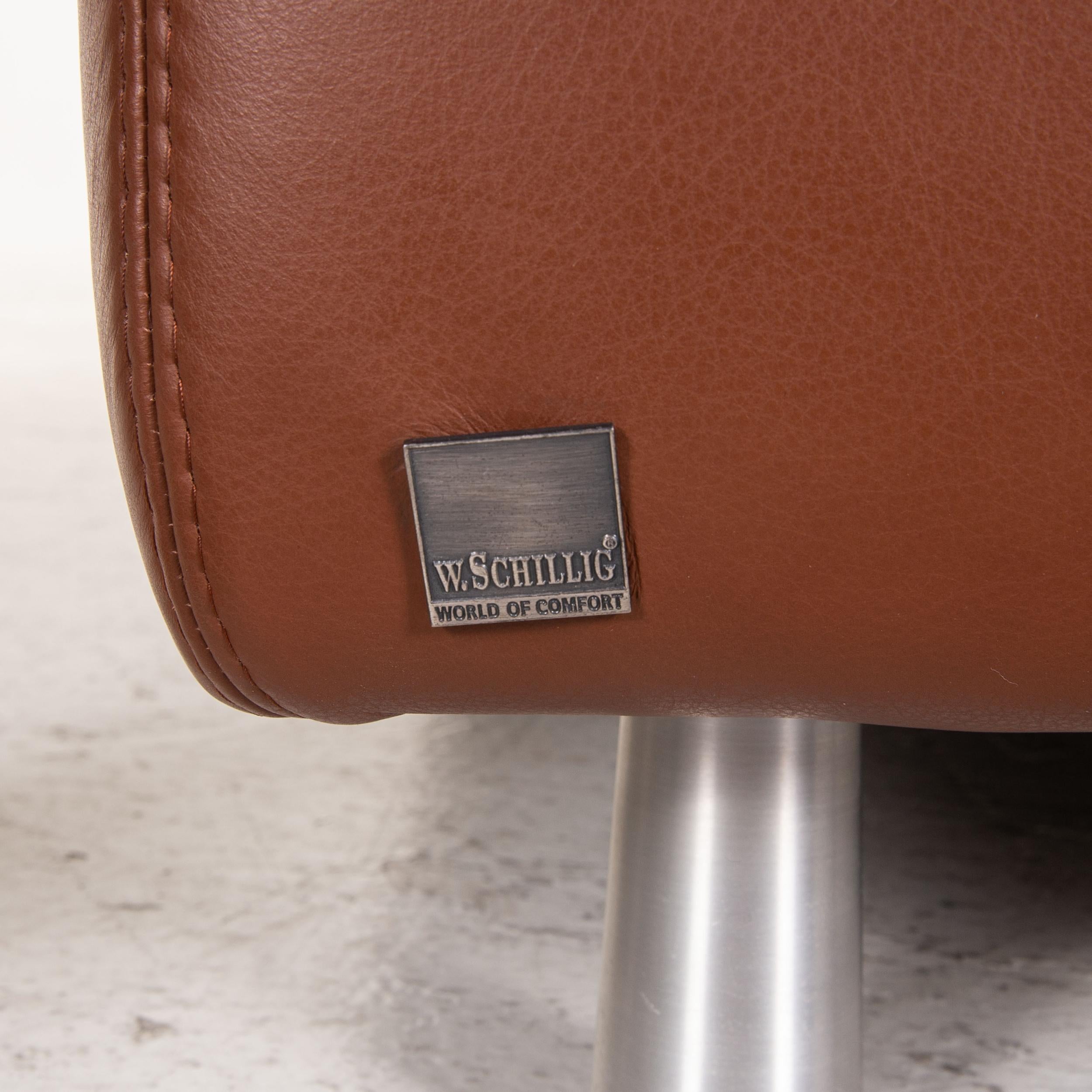 Braunes Leder-Sofa mit zwei Sitzern von Ewald Schillig im Angebot 2