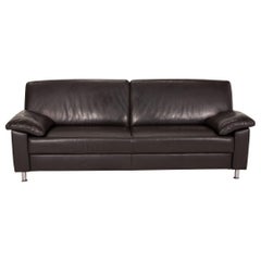 Ewald Schillig Leather Sofa Brown Two-Seater Couch