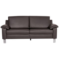 Ewald Schillig Leather Sofa Gray Three-Seat Couch