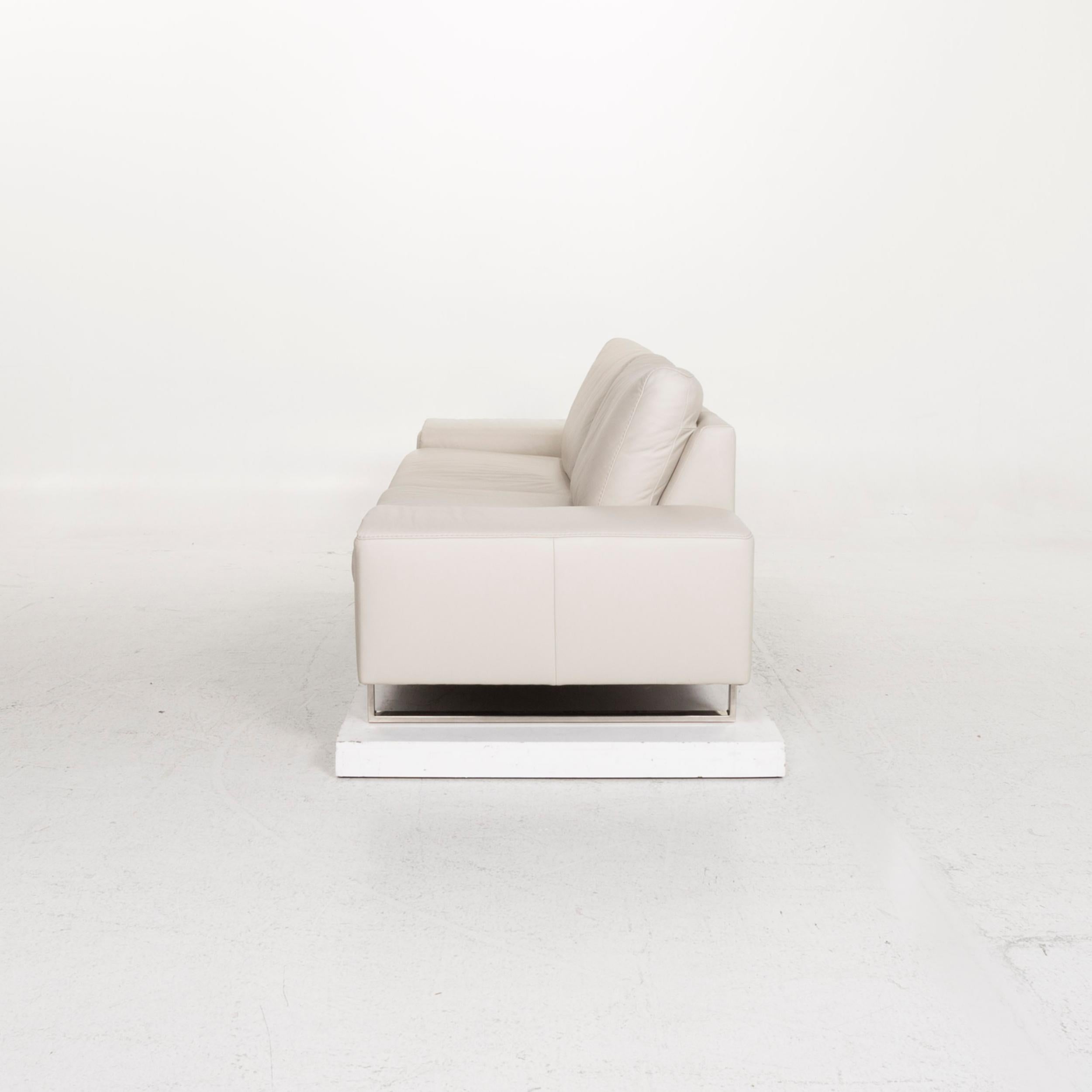 Ewald Schillig Leather Sofa Gray Three-Seat For Sale 4