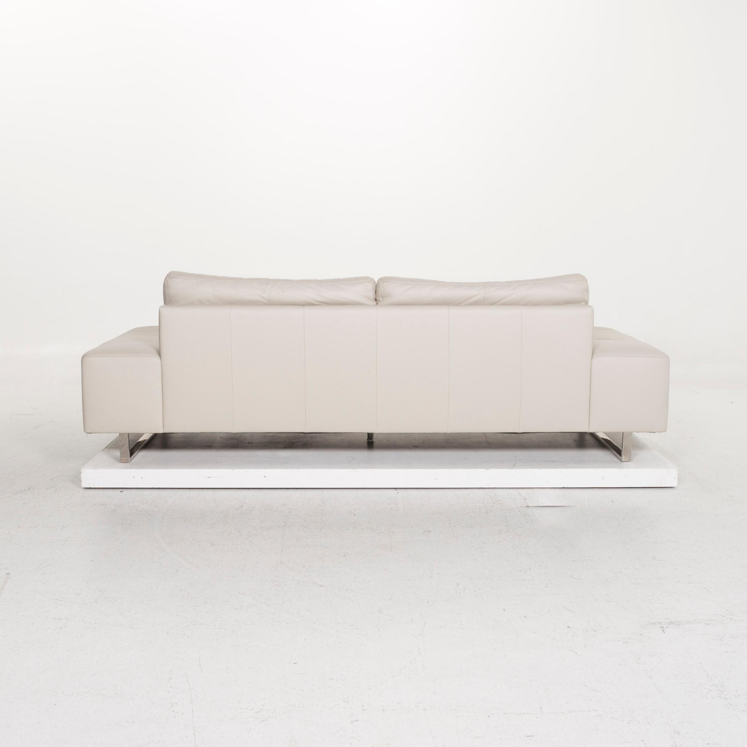 Ewald Schillig Leather Sofa Gray Three-Seat For Sale 3