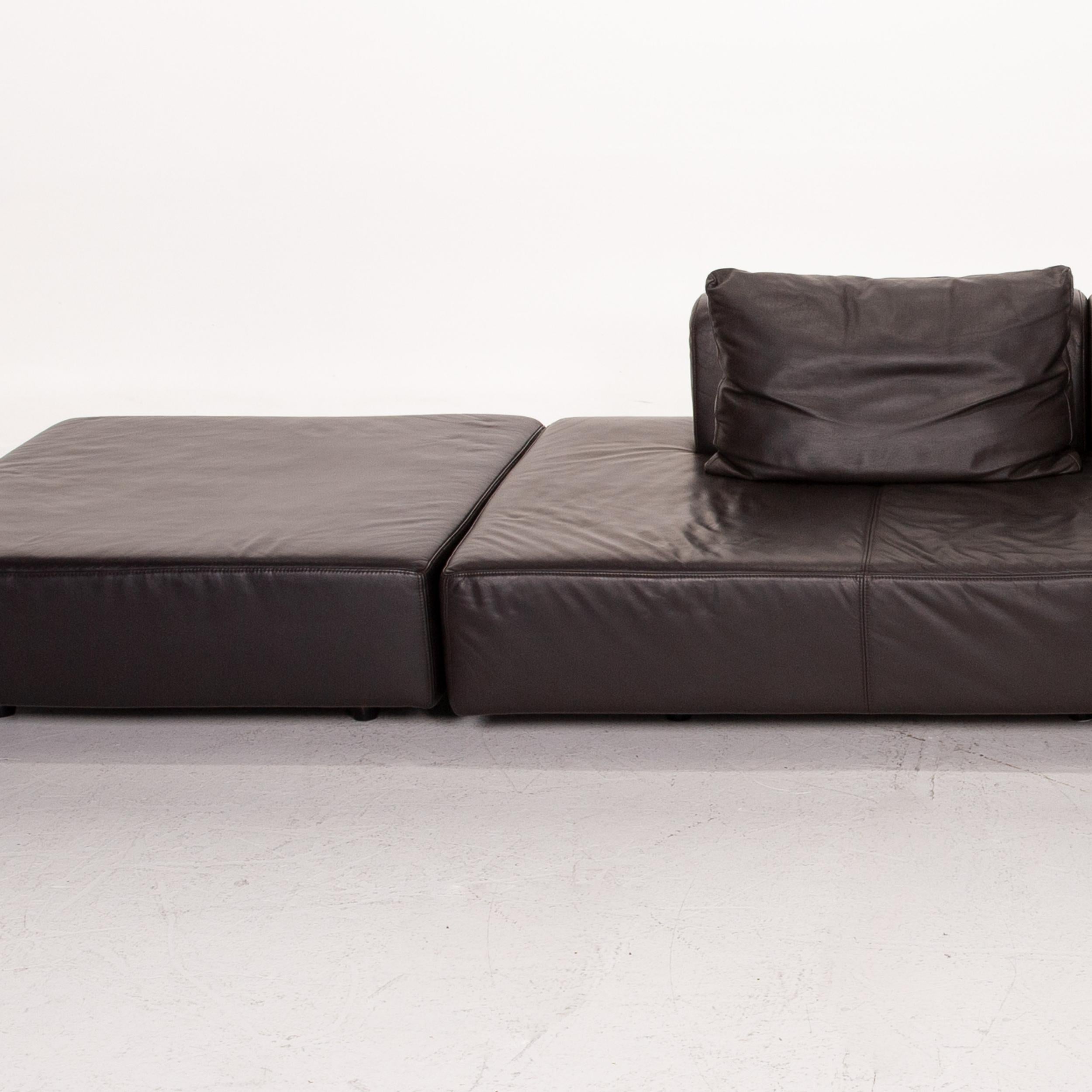 Ewald Schillig Leather Sofa Set Modular Brown Dark Brown 1 Corner Sofa 1 For Sale 9