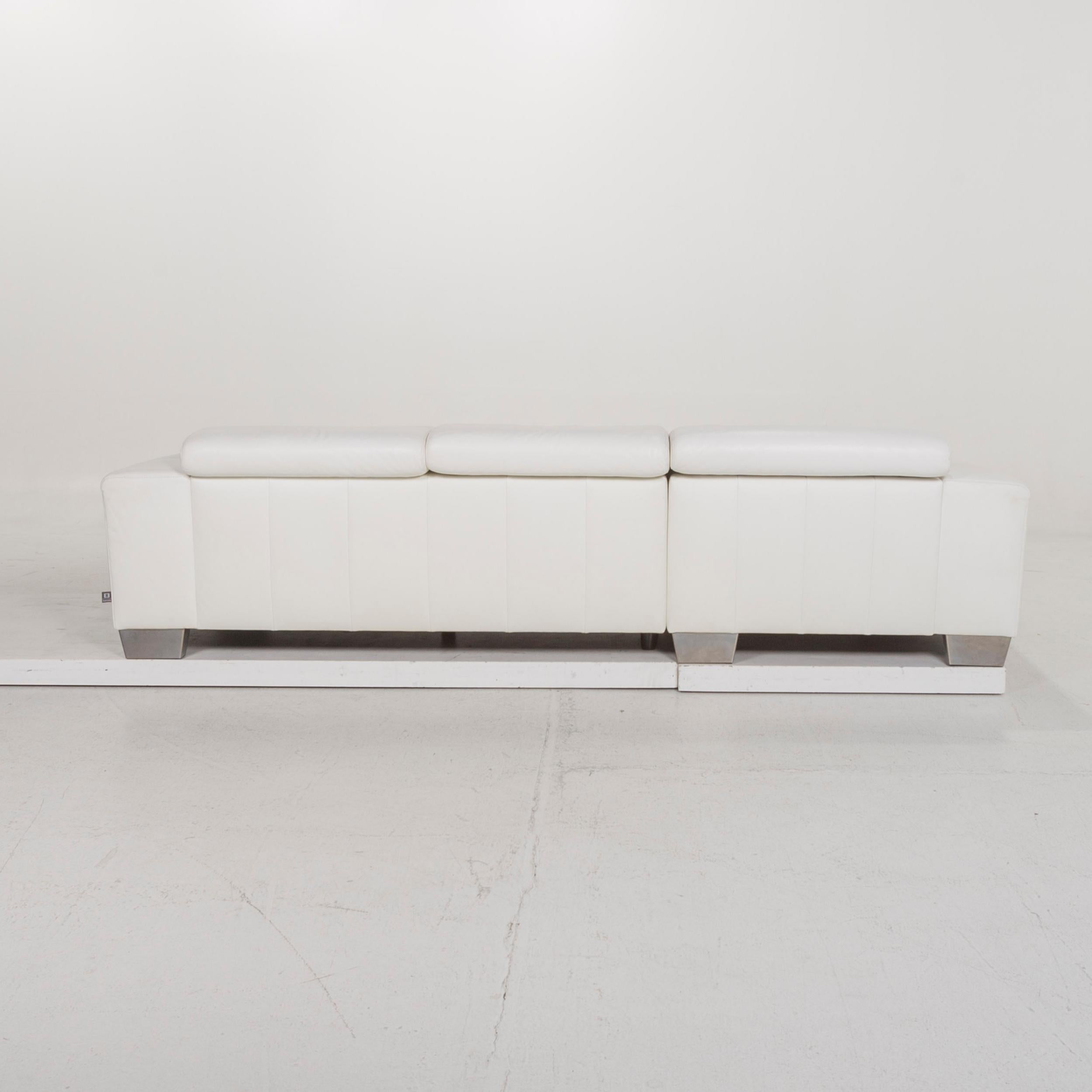 Ewald Schillig Leather Sofa White Corner Sofa For Sale 6