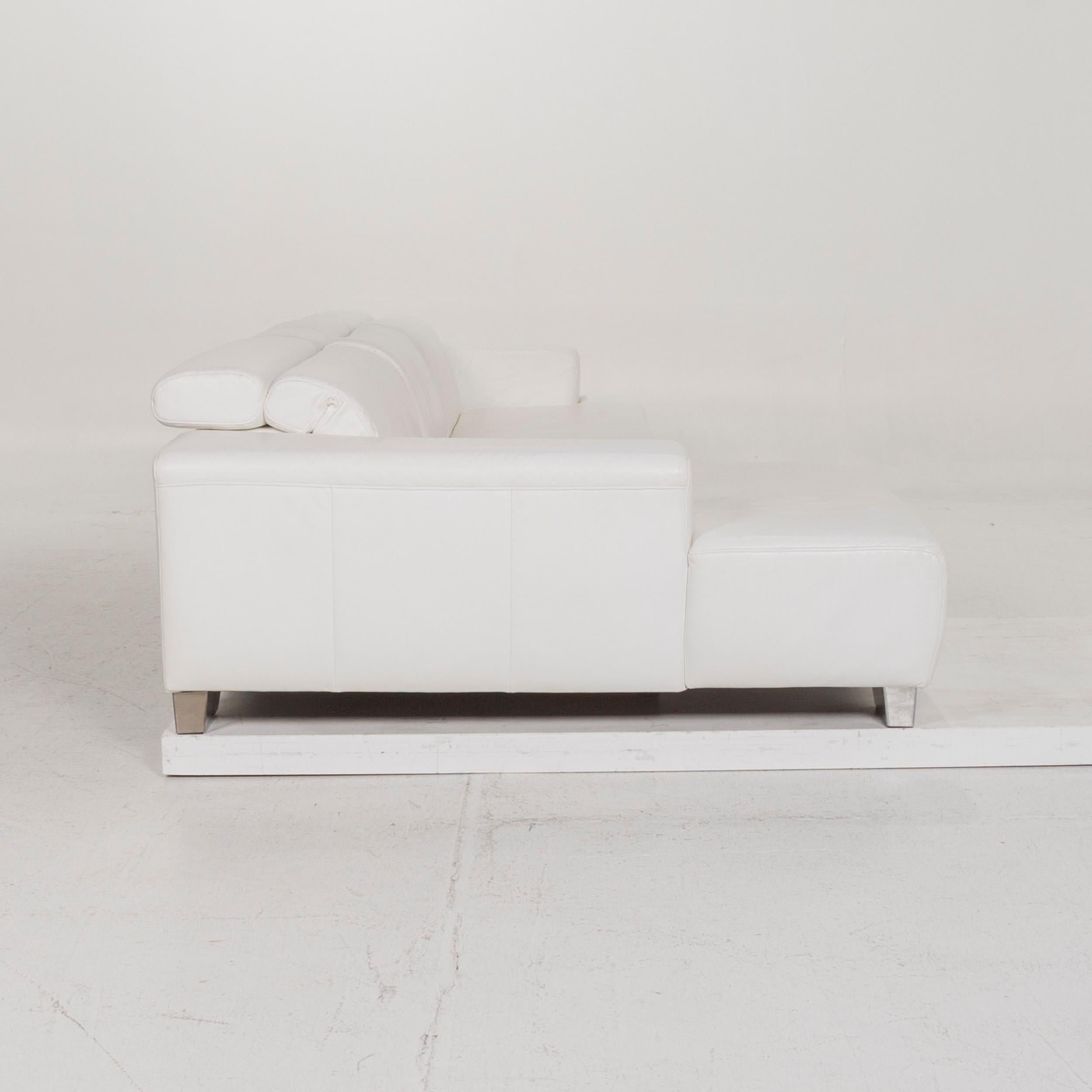 Ewald Schillig Leather Sofa White Corner Sofa For Sale 7