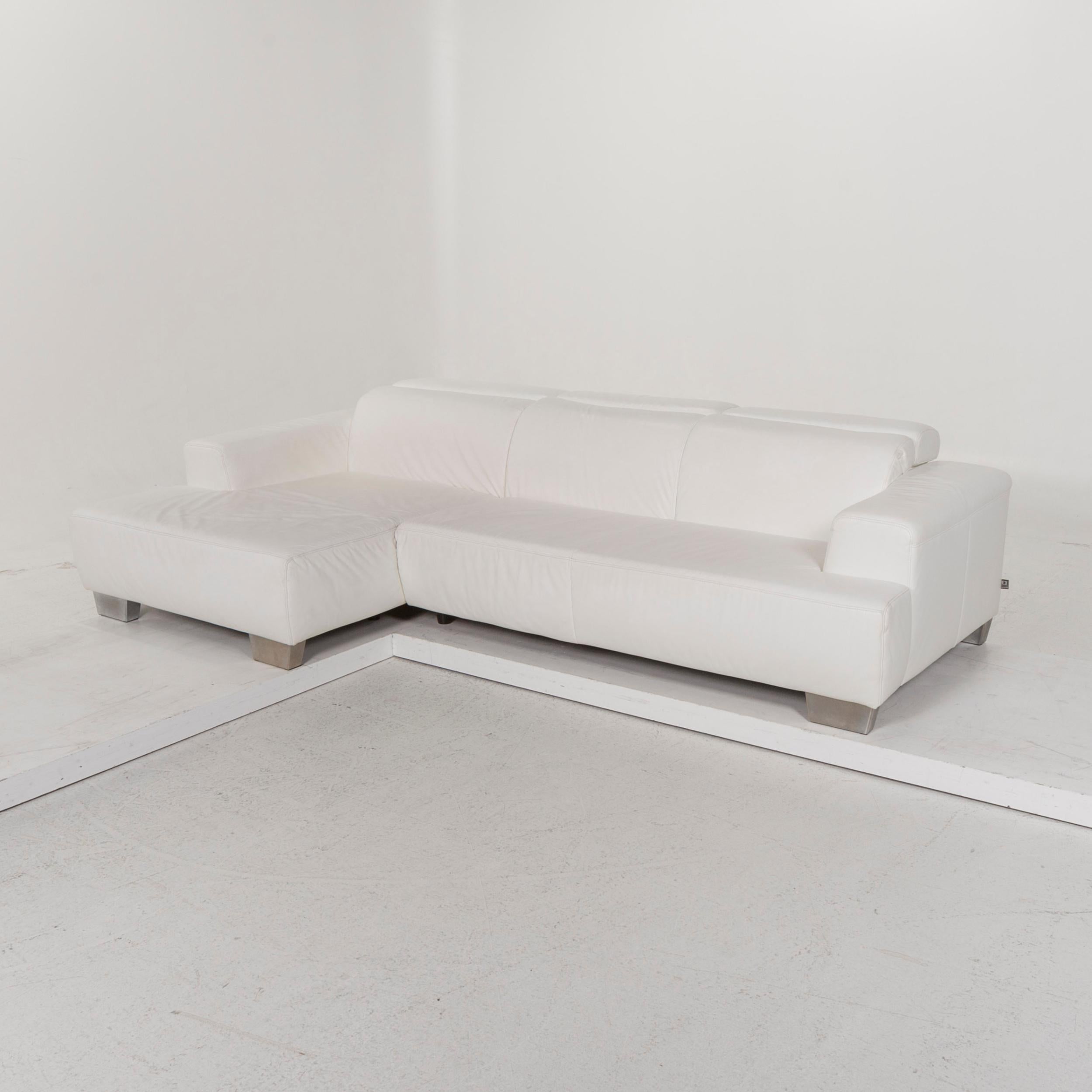 Ewald Schillig Leather Sofa White Corner Sofa For Sale 1