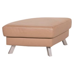 Ewald Schillig Leather Stool Beige