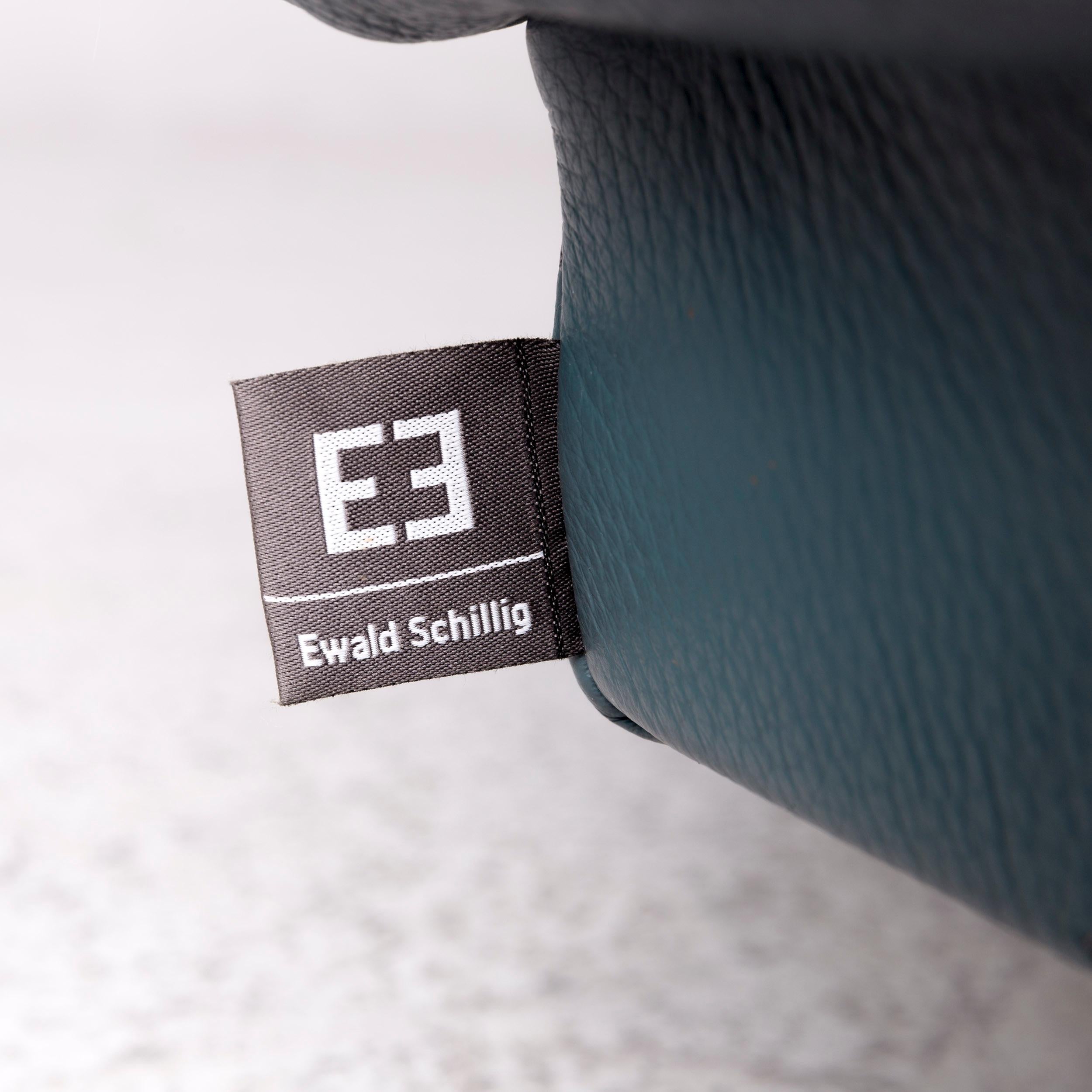 Ewald Schillig Leder-Ecksofa Blau Petrol-Sofa im Zustand „Gut“ im Angebot in Cologne, DE