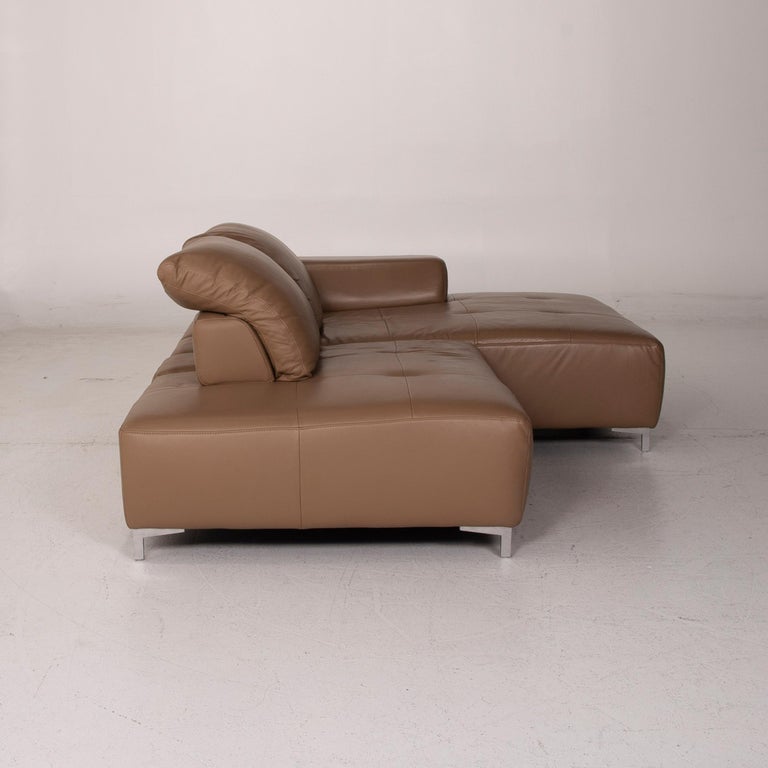 Ewald Schillig Mega Leather Sofa Brown Corner Sofa For Sale at 1stDibs