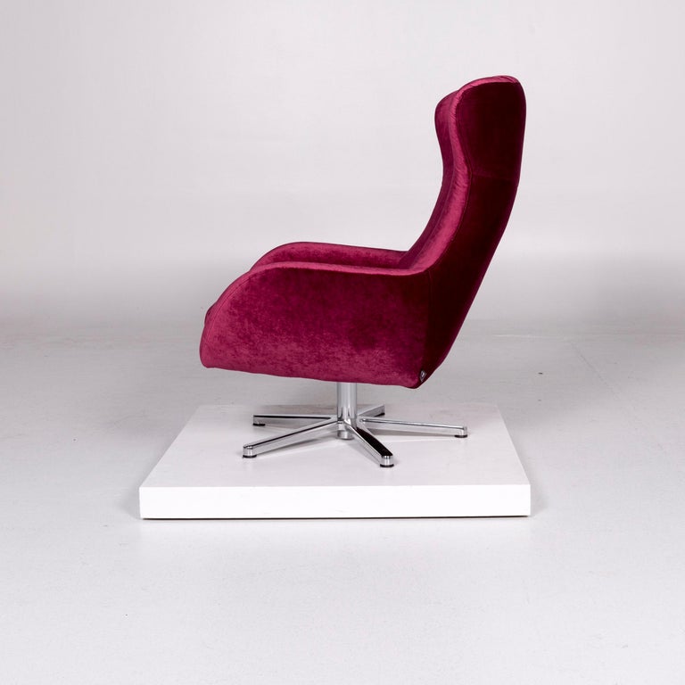 Ewald Schillig Nugget Samt Stoff Sessel Lila Drehbar Drehstuhl 10424 At 1stdibs