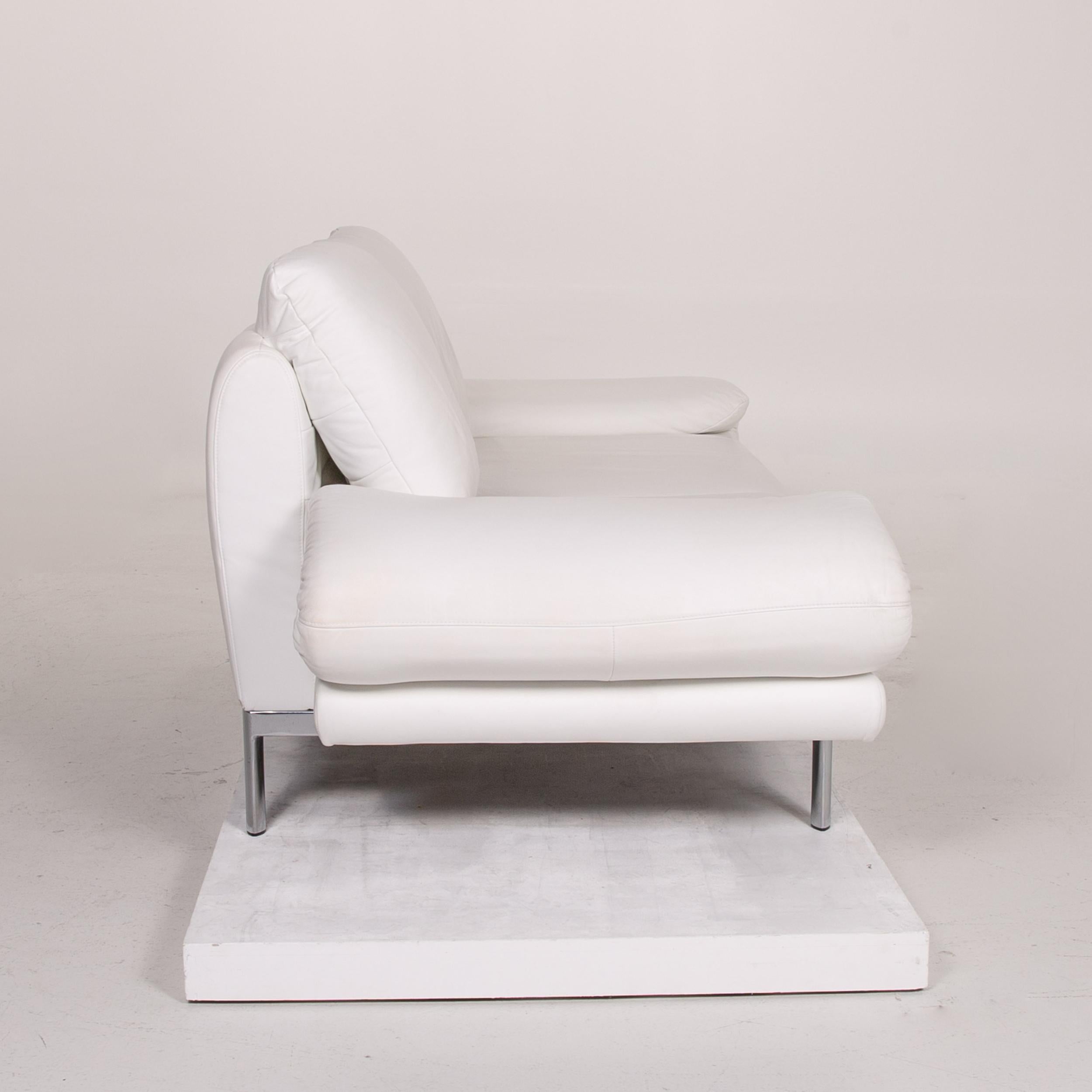 Ewald Schillig Quinn Leather Sofa White Second Function Relax Position Couch 6