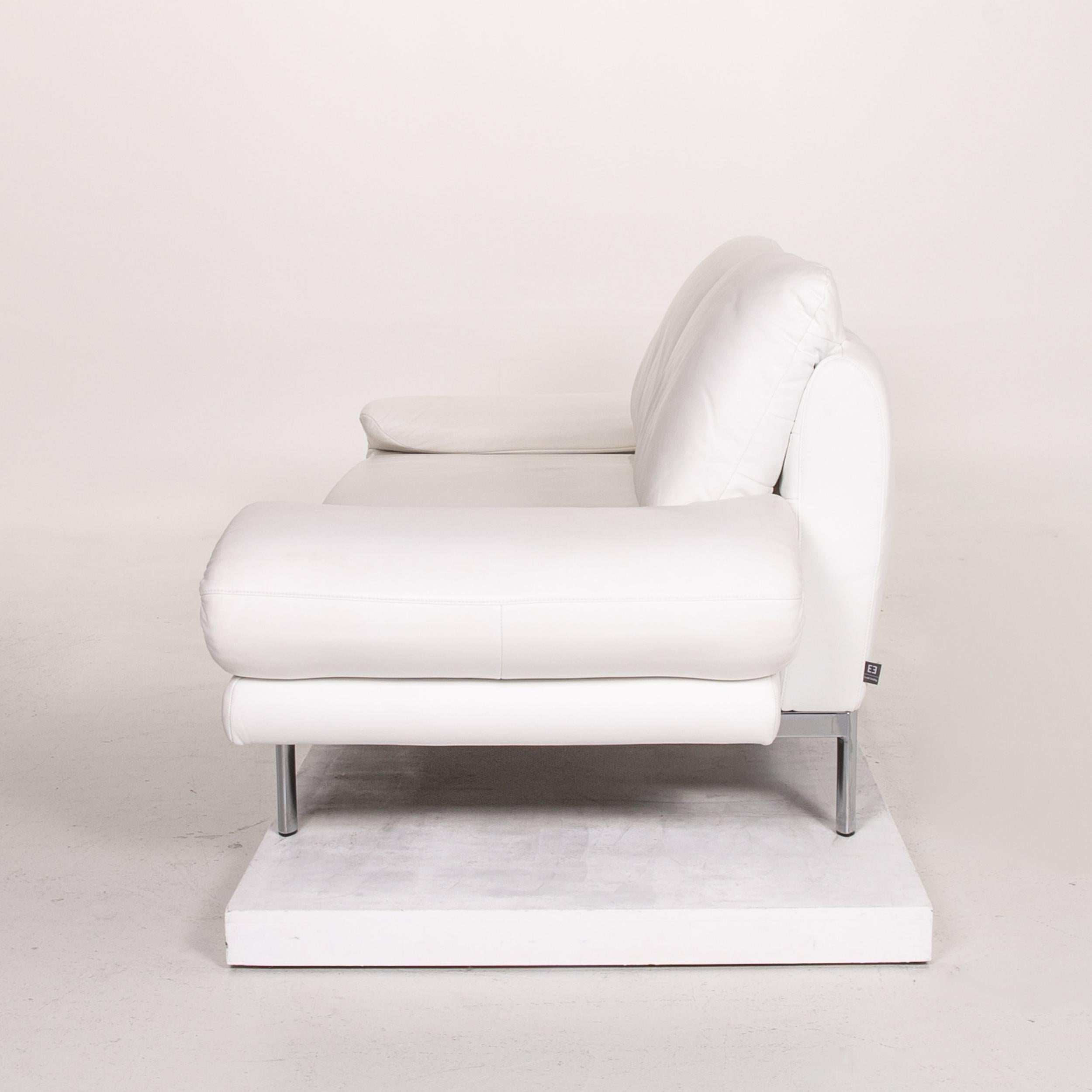 Ewald Schillig Quinn Leather Sofa White Second Function Relax Position Couch 8