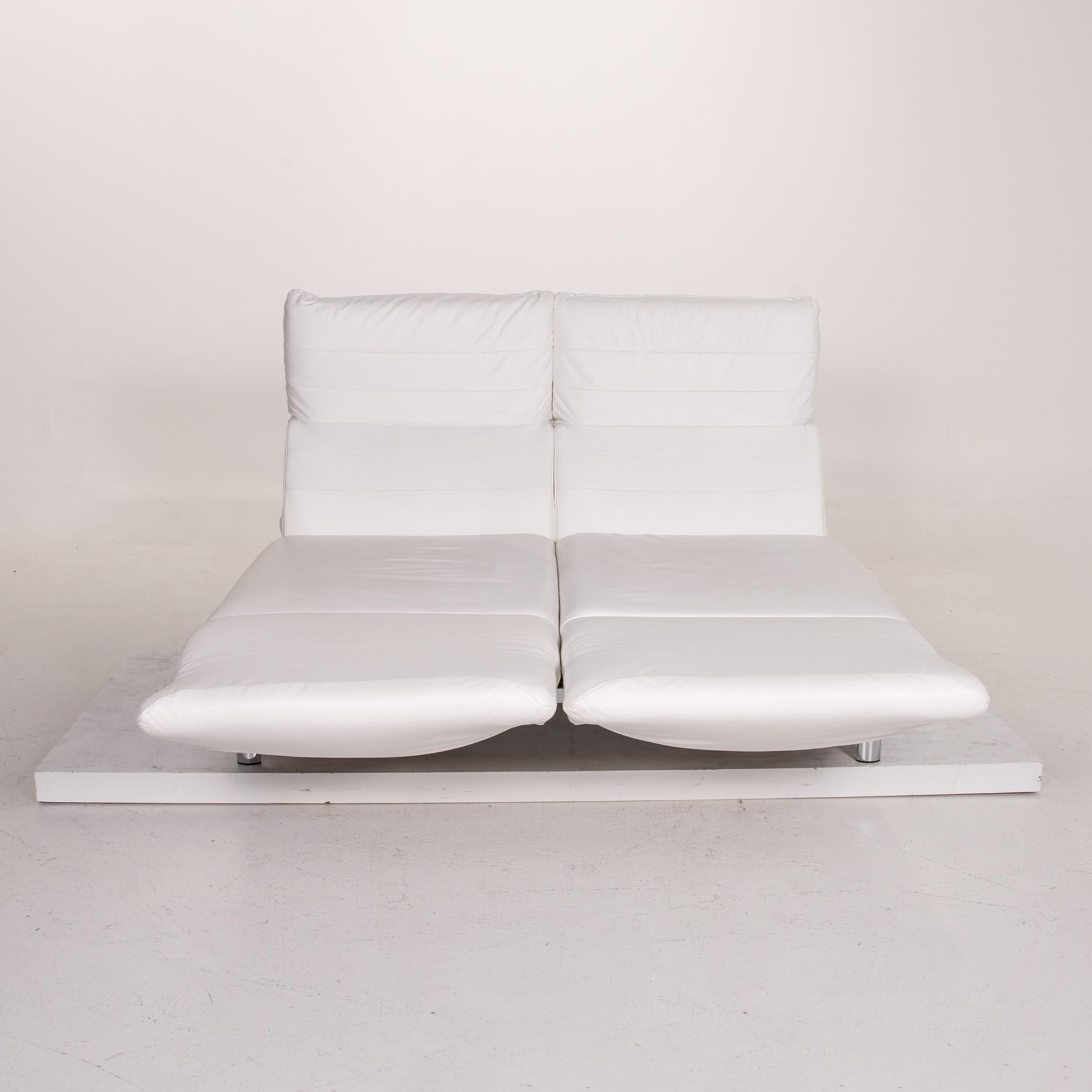 Modern Ewald Schillig Quinn Leather Sofa White Second Function Relax Position Couch