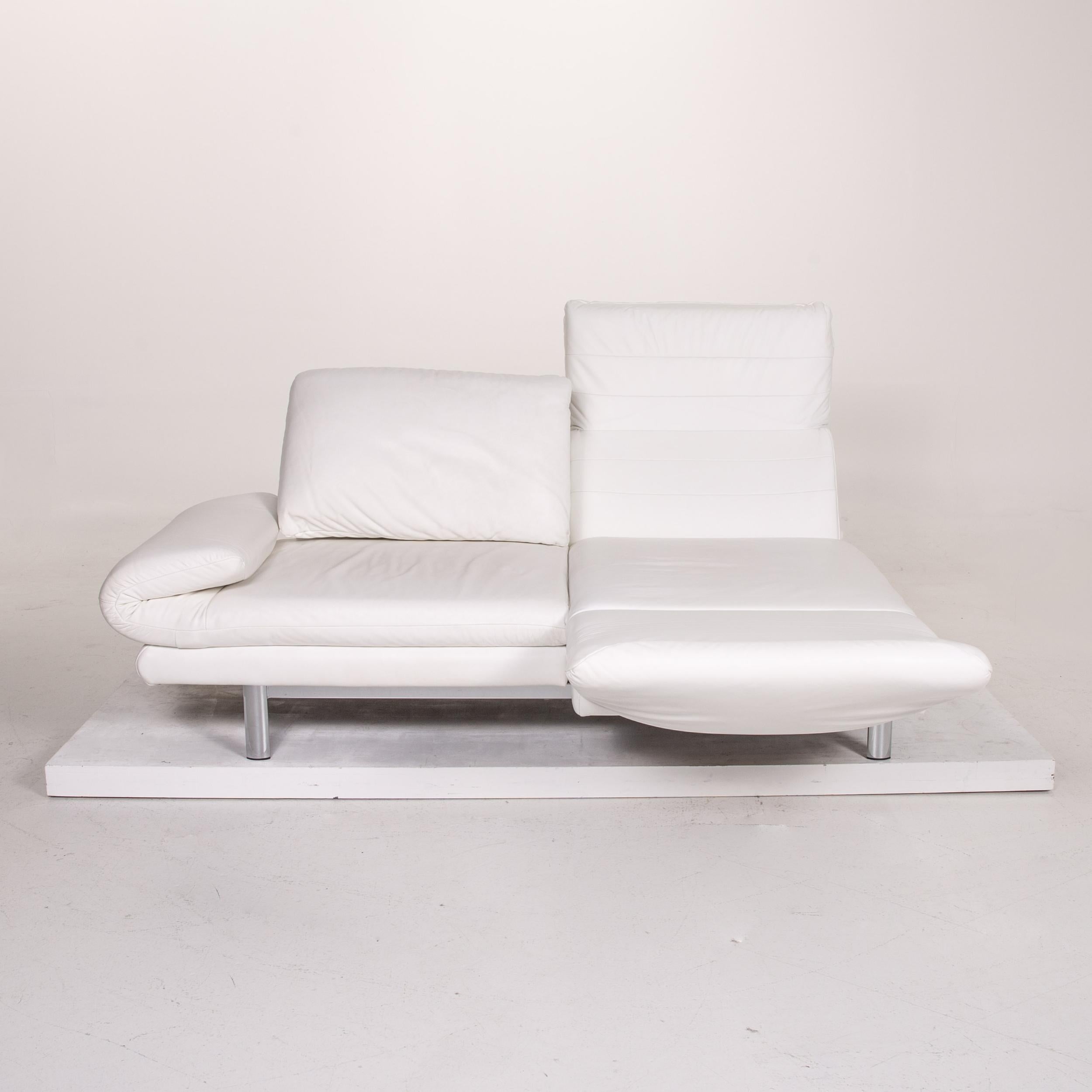 Ewald Schillig Quinn Leather Sofa White Second Function Relax Position Couch 3