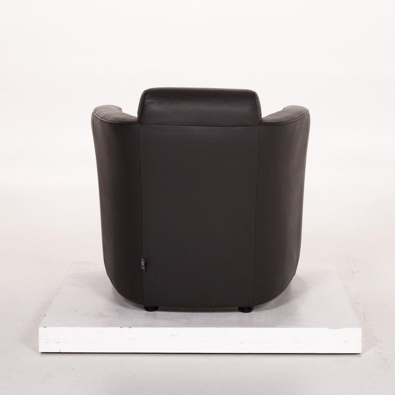 Ewald Schillig Sam Leather Armchair Anthracite Gray For Sale at 1stDibs