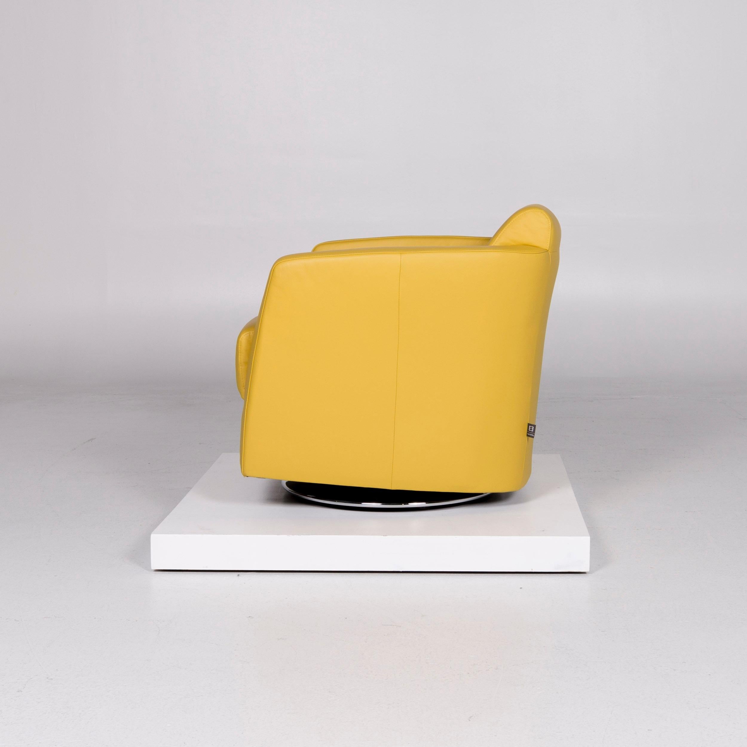 Ewald Schillig Sam Leather Armchair Yellow Club Chair For Sale 2