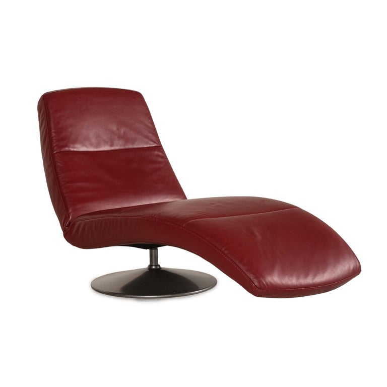 Ewald Schillig Silence Leather Lounger Red at 1stDibs