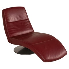 Ewald Schillig Silence Leather Lounger Red