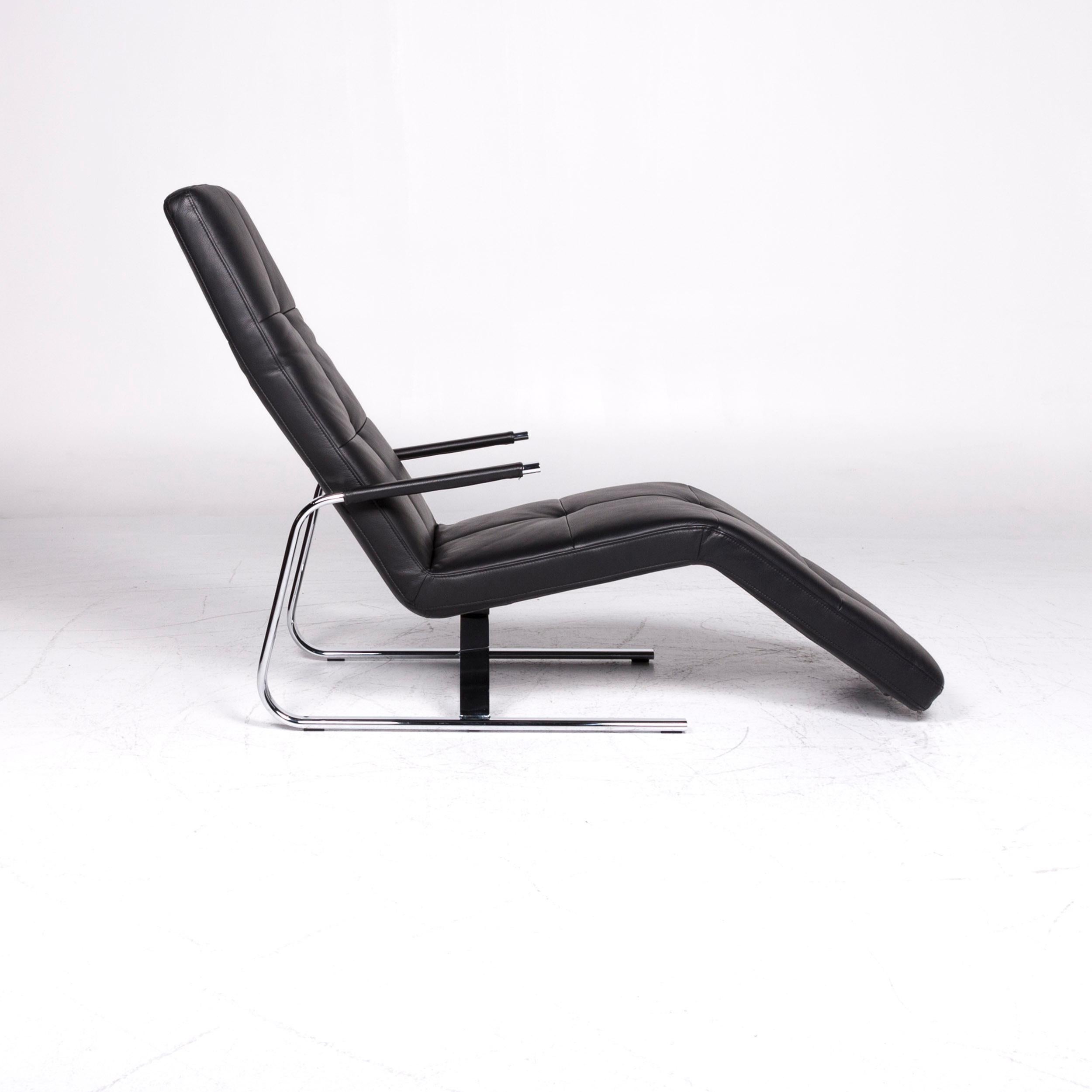 Ewald Schillig VITA Designer Leather Lounger Black Relax Function For Sale 4