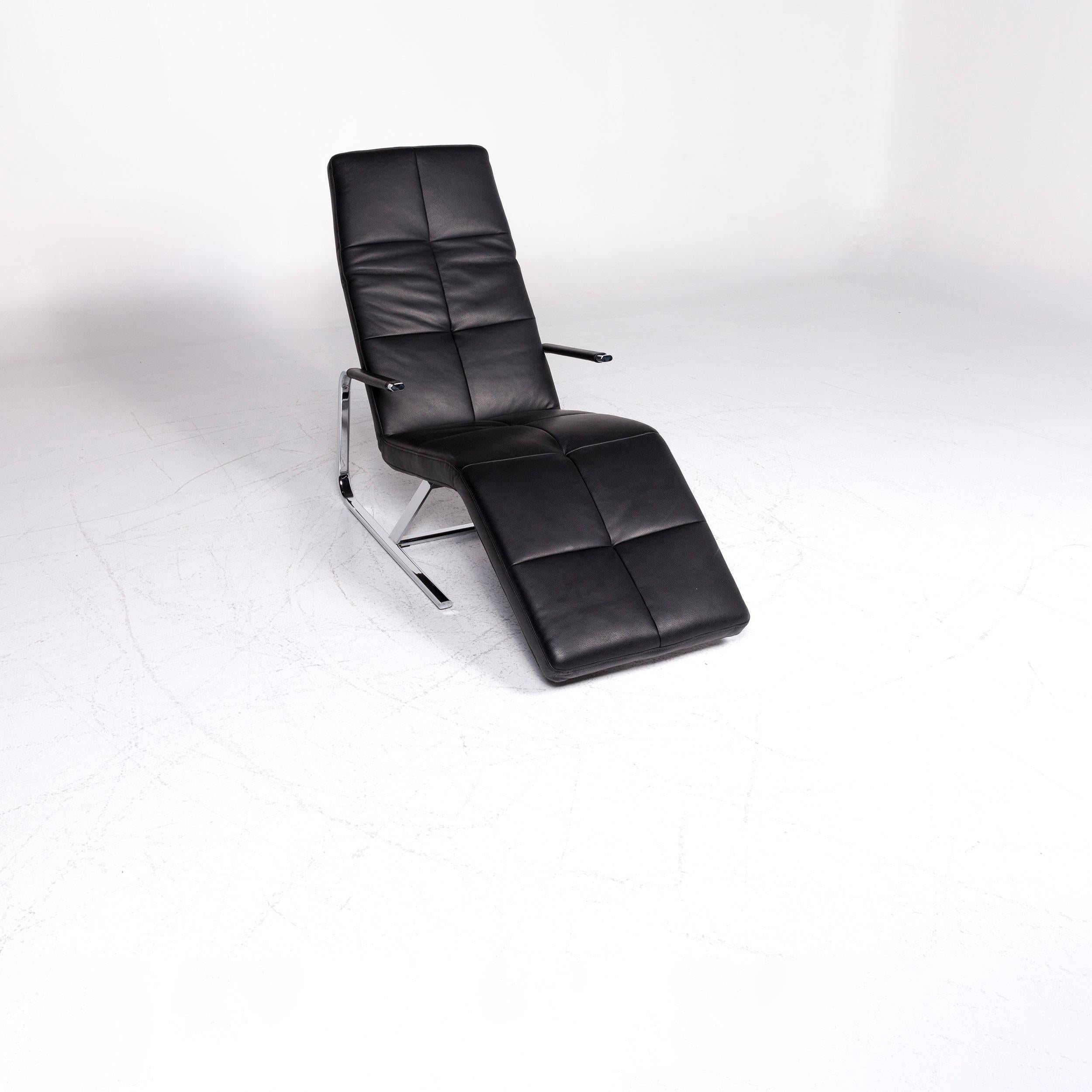 German Ewald Schillig VITA Designer Leather Lounger Black Relax Function For Sale