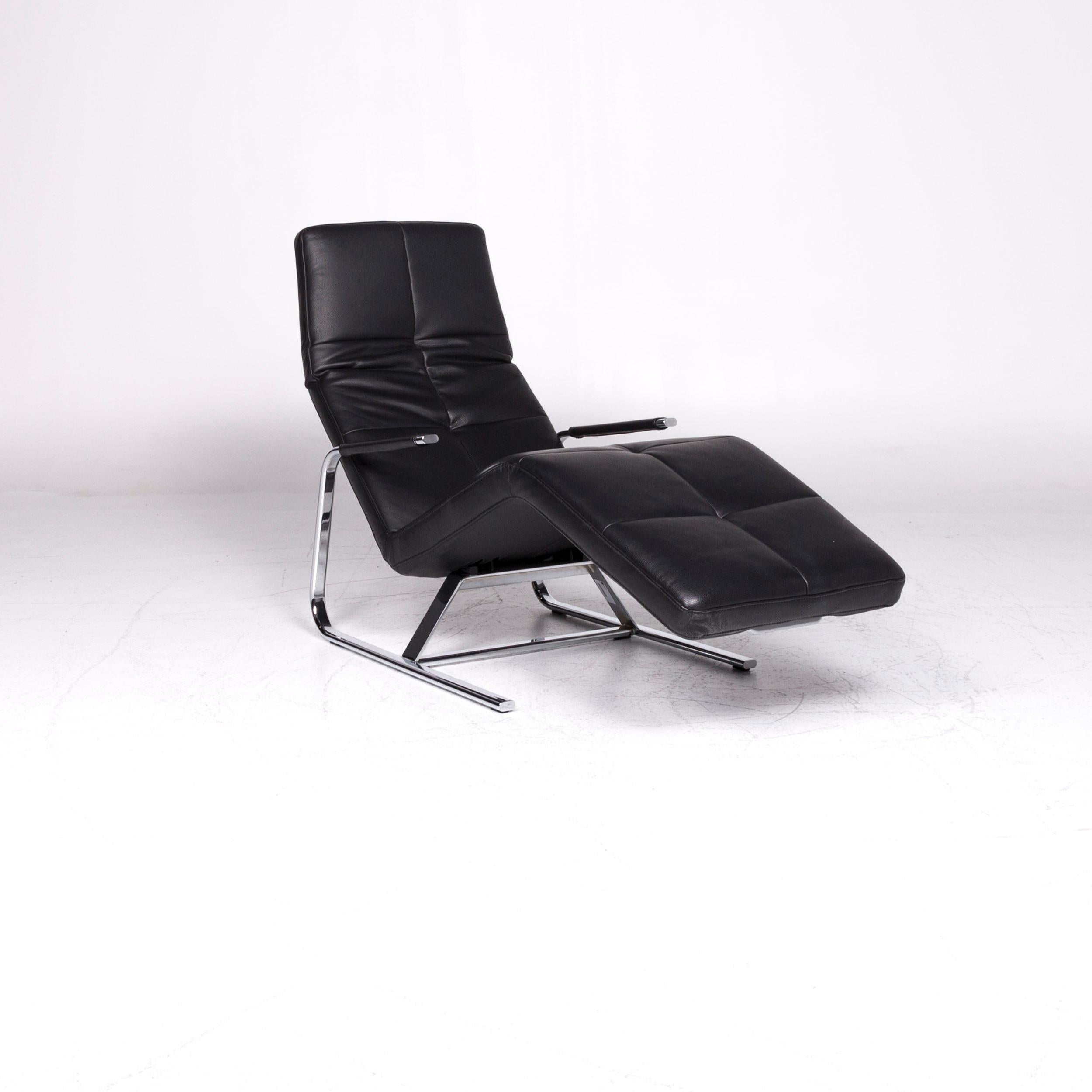 Ewald Schillig VITA Designer Leather Lounger Black Relax Function In Excellent Condition For Sale In Cologne, DE