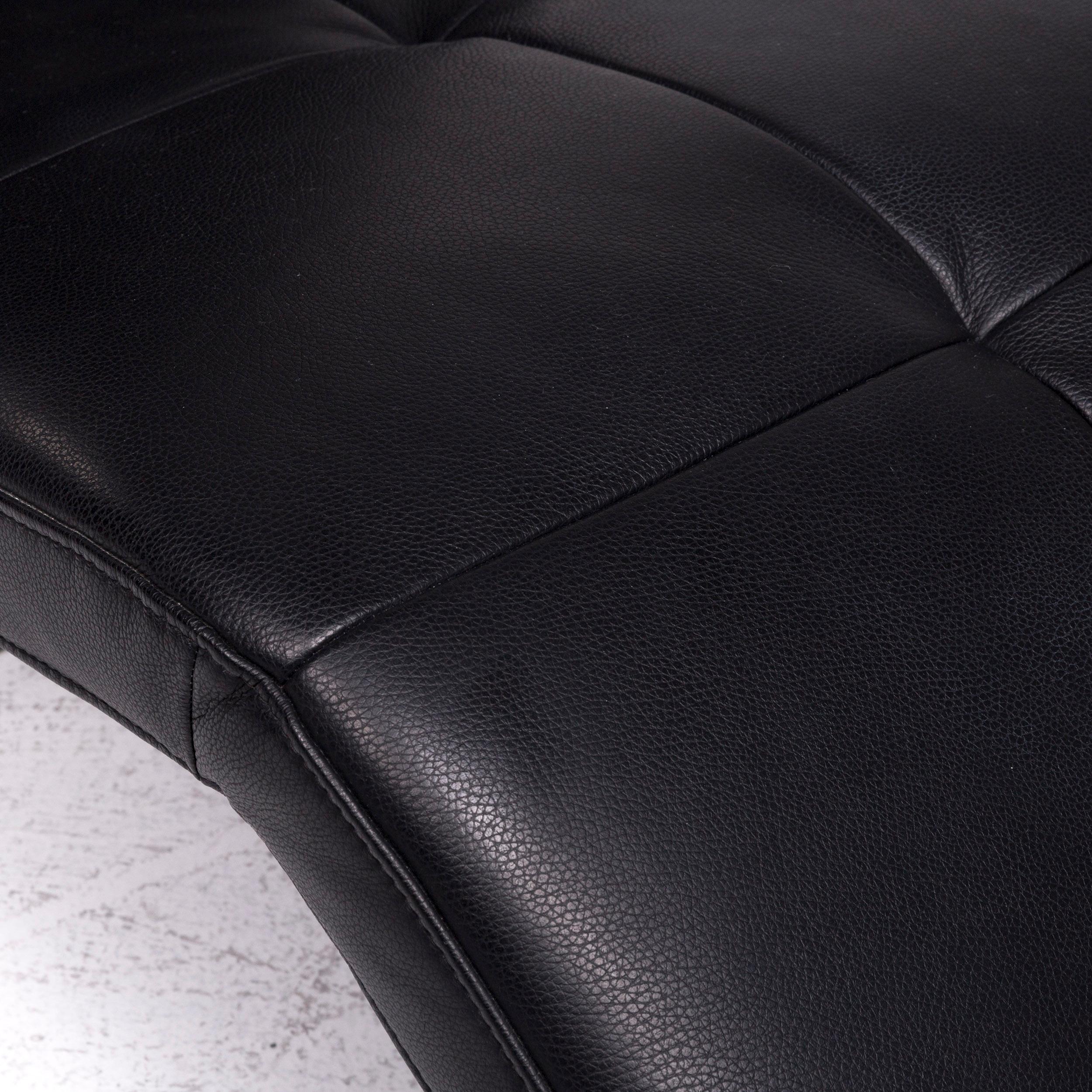 Contemporary Ewald Schillig VITA Designer Leather Lounger Black Relax Function For Sale