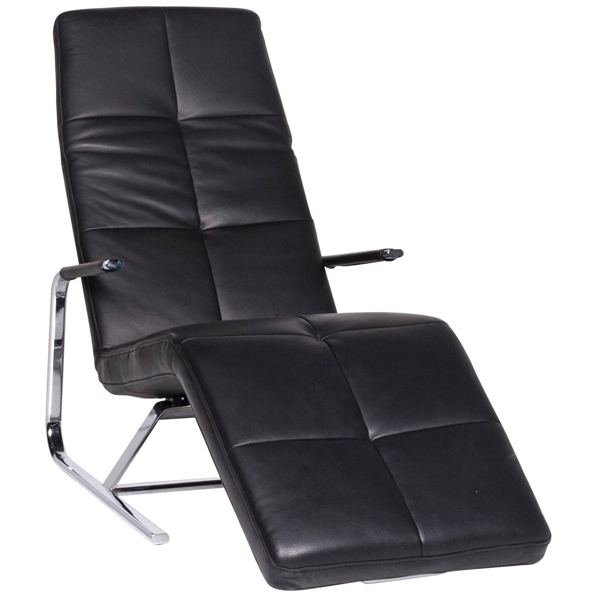 Ewald Schillig VITA Designer Leather Lounger Black Relax Function For Sale
