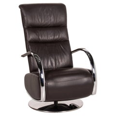 Ewald Schillig Z-Dream Star Leather Armchair Espresso Brown Relax Function