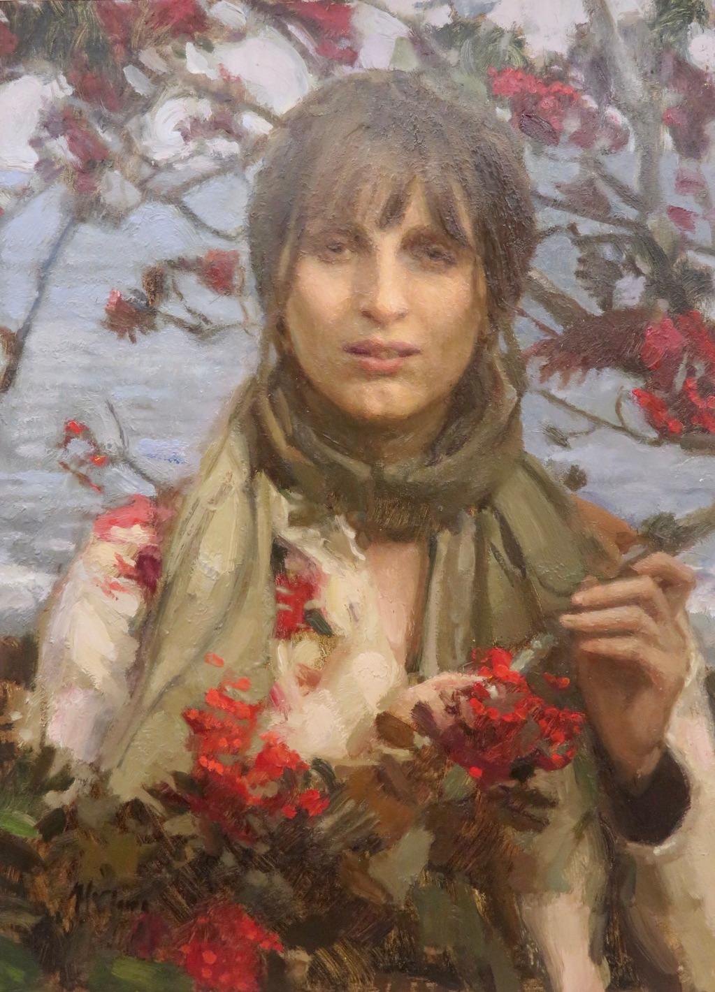 Ewan McClure Portrait Painting - Scottish Superb Contemporary PORTRAIT OF A LADY Original Oil Painting