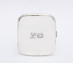 Ewardian Sterling Silver Cigarette Case Having Two Engraved Armorials