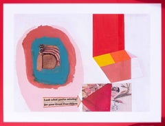 Modern British mixed media collage by Ewart Johns 'Look what you're missing'