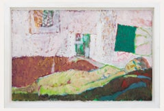 Ewart Johns (1923-2013) - 1985 Ölgemälde, Akt auf einem Bett