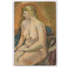 Ewart Johns (1923-2013) - c.1955 Olio, Nudo seduto