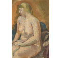 Ewart Johns (1923-2013) - c.1955 Oil, Seated Nude